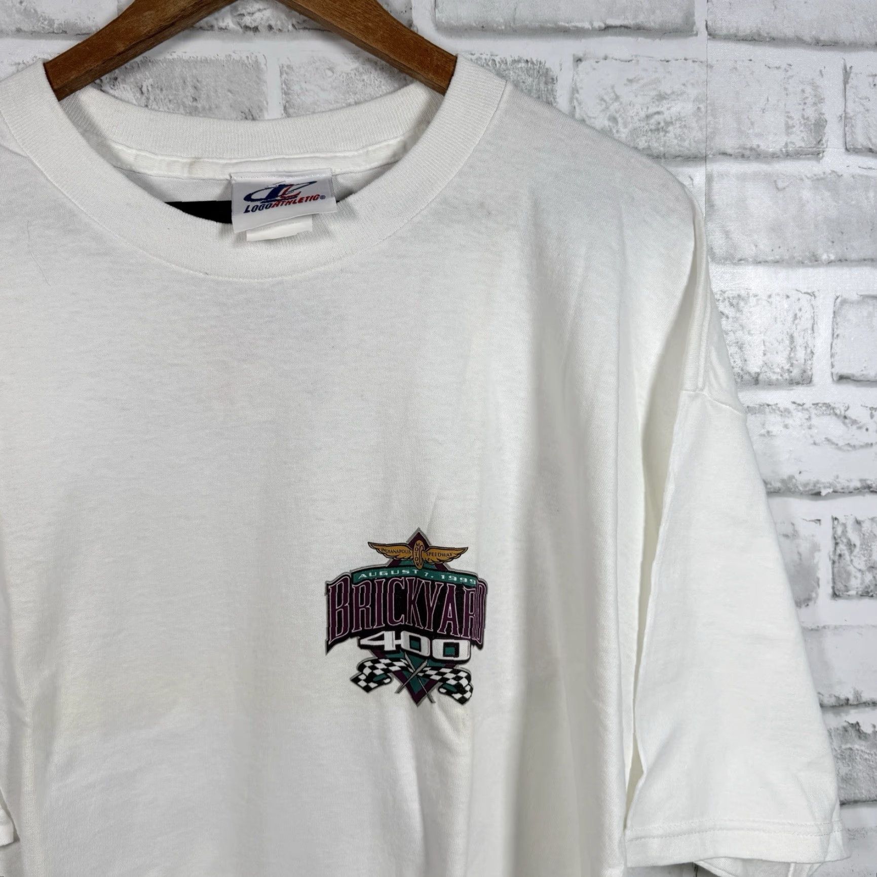 Logo Athletic NWT VTG 1999 Logo Athletic Brickyard 400 White Graphic Tee Mens Size XL Size US XL / EU 56 / 4 - 3 Thumbnail