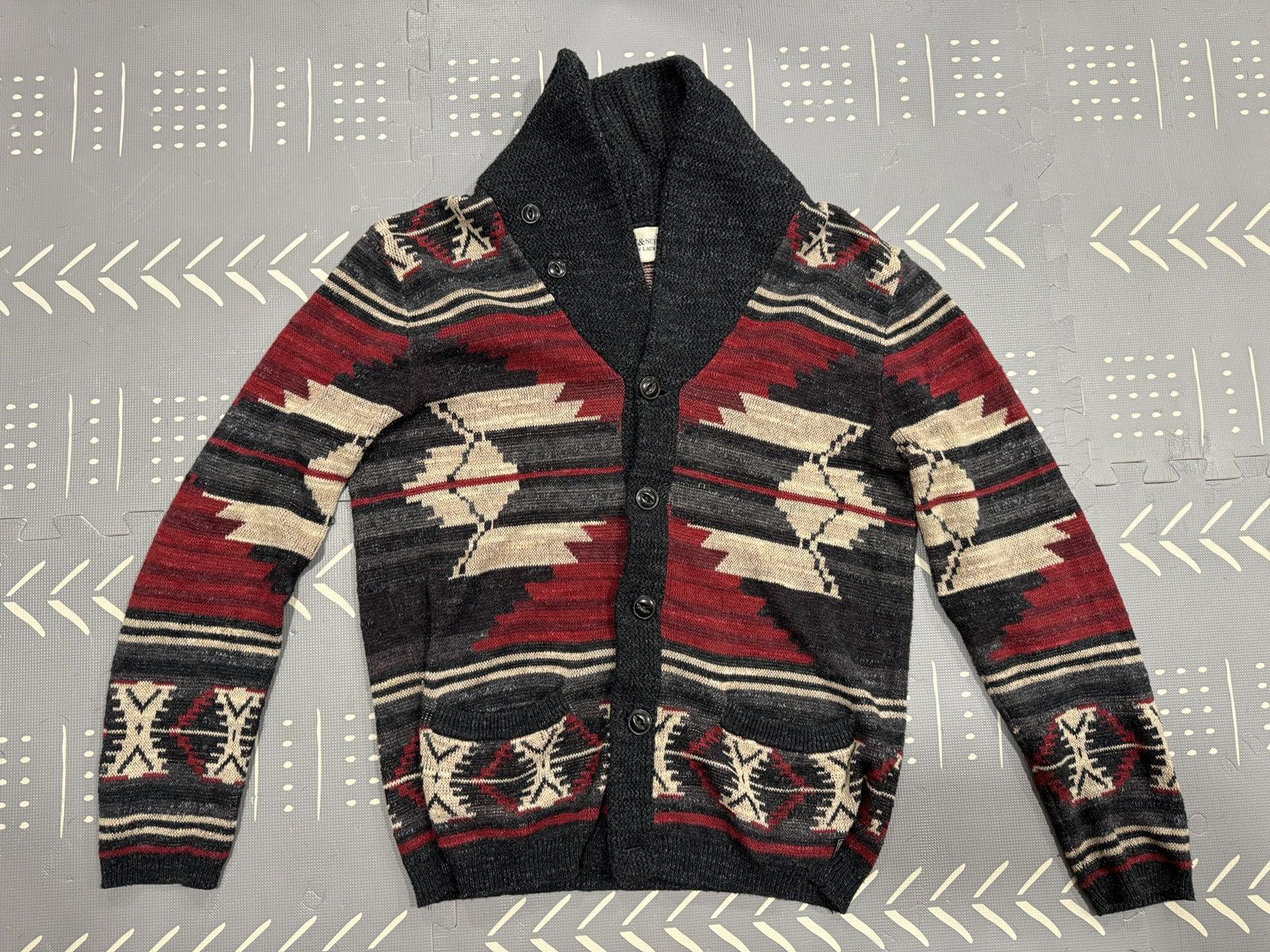 image of Denim And Supply Ralph Lauren x Ralph Lauren Ralph Laurent Denim Supply Aztec Cardigan Sweater Smal