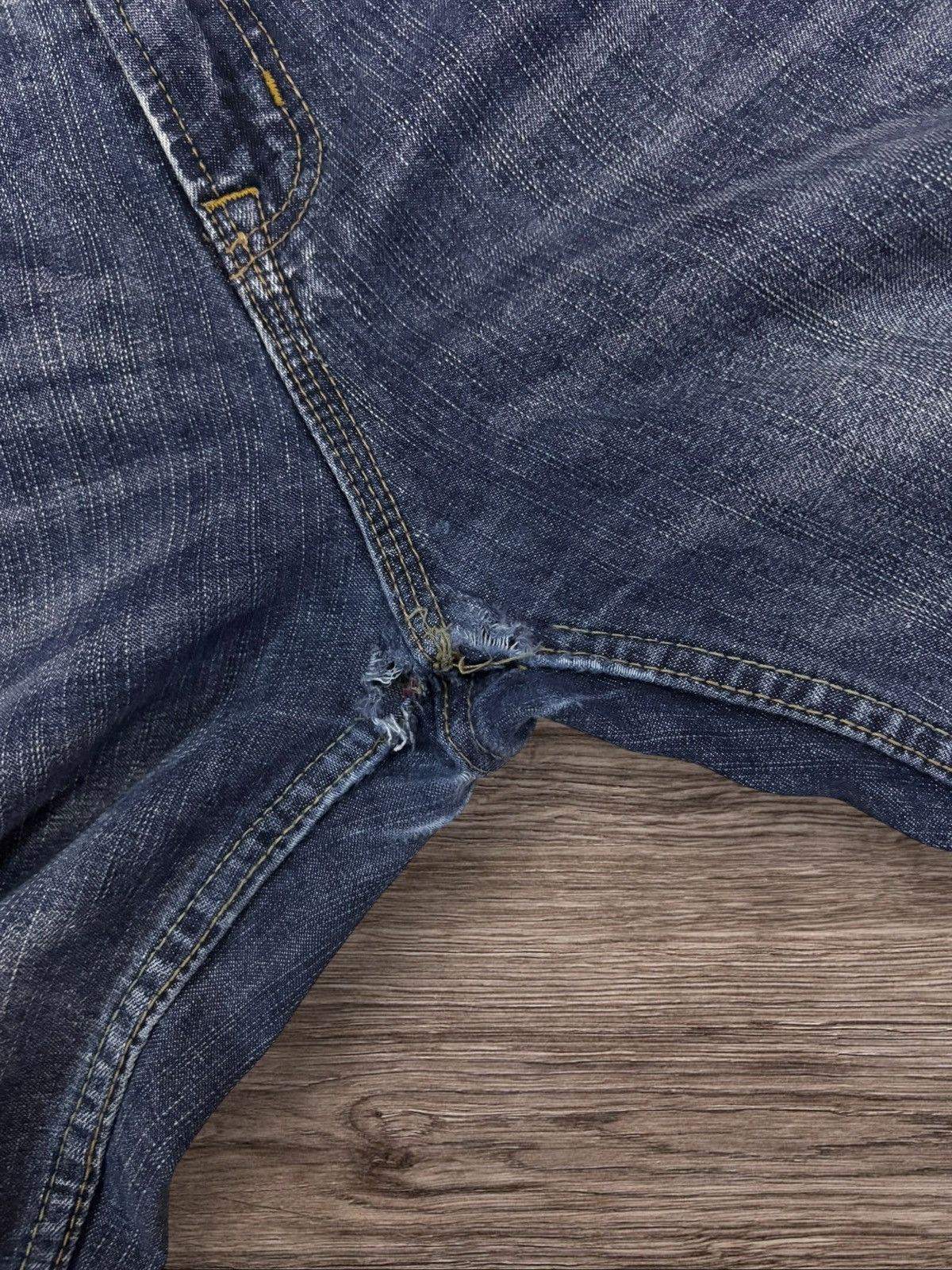 Japanese Brand Y2k Superubis by Valletta Baggy Honey Comb Faded Jeans Size US 37 - 5 Thumbnail