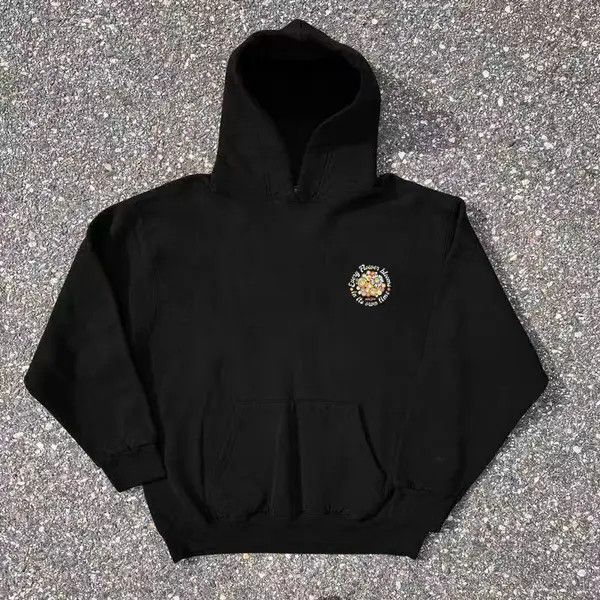 VIBE Hip Hop Floral Smiley Print Casual L Hooded Sweatshirt Size US L / EU 52-54 / 3 - 4 Thumbnail
