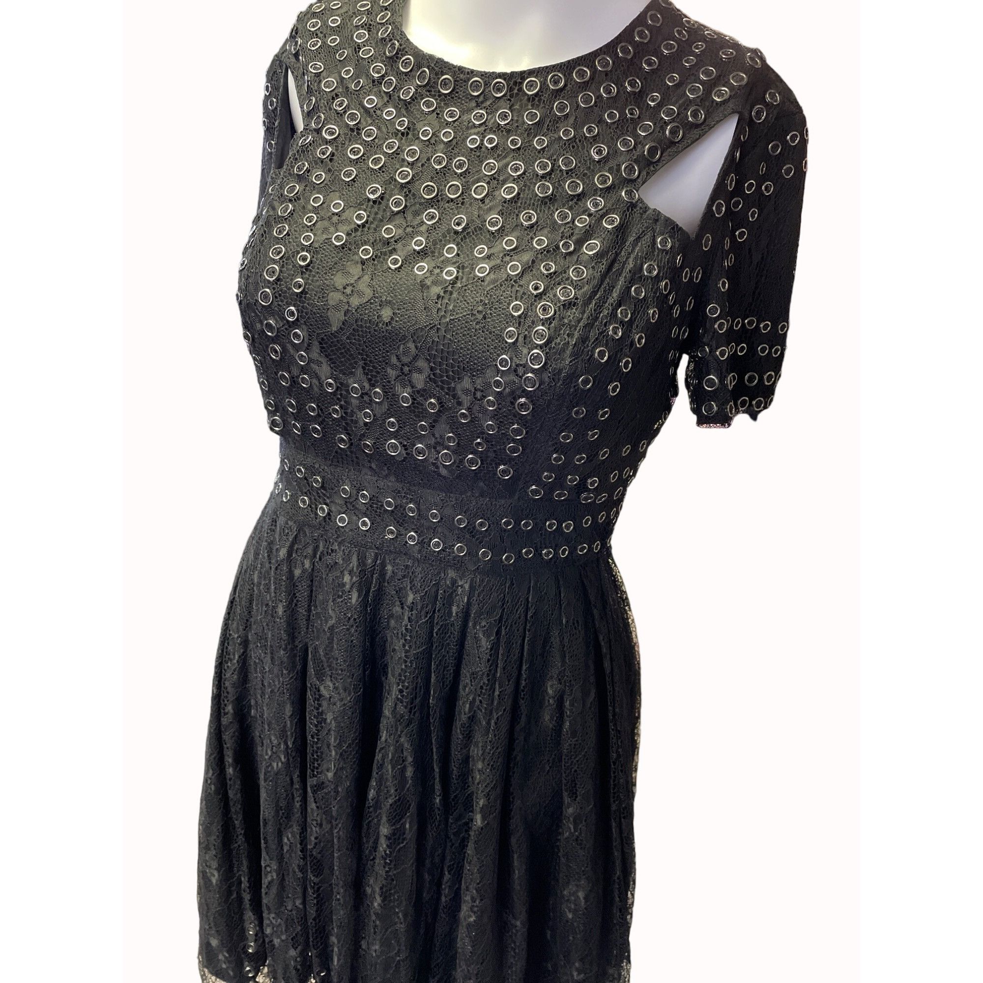 Other Christopher Kane Women's Black metal studded gothic Lace Min Size S / US 4 / IT 40 - 2 Thumbnail