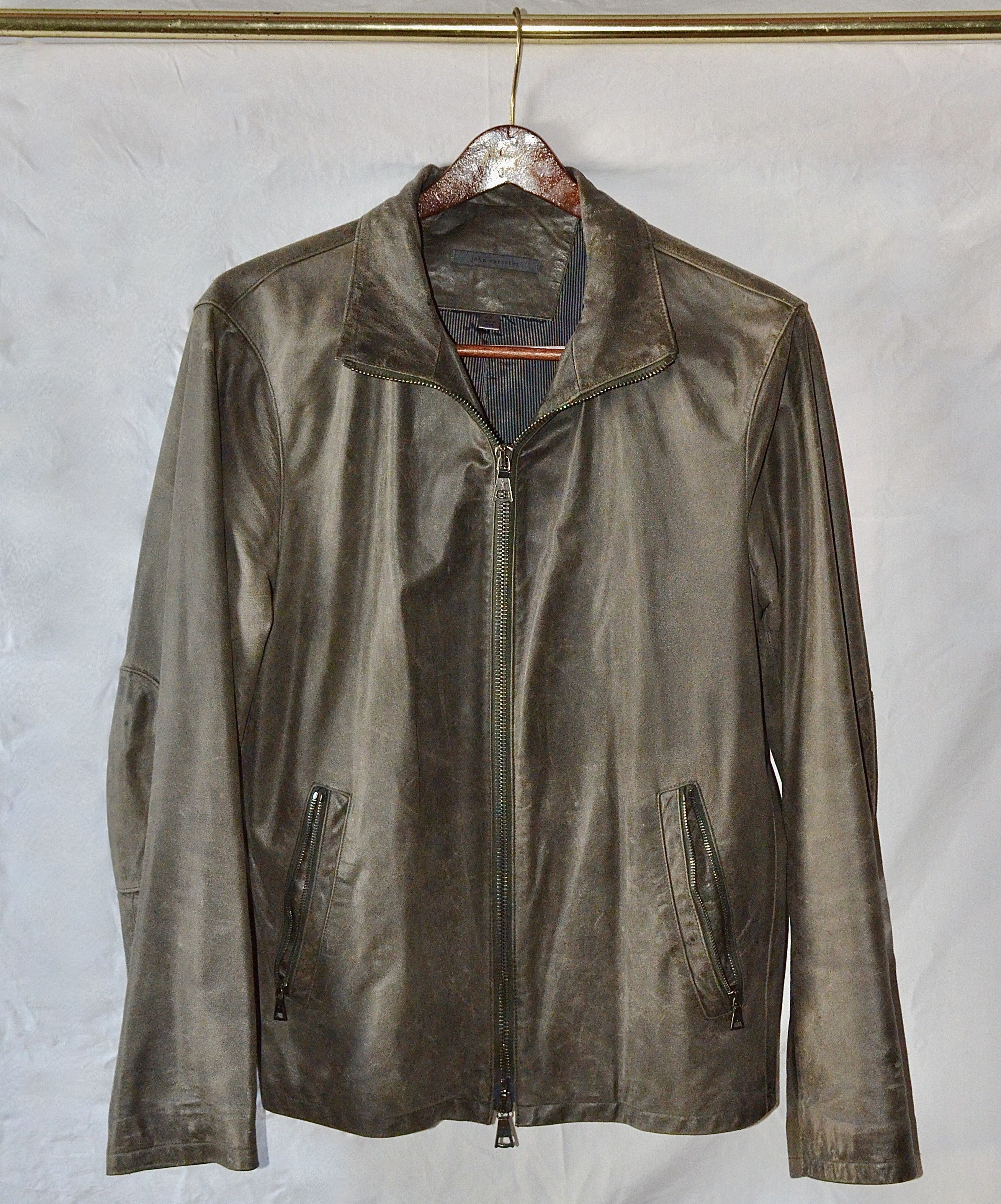 John Varvatos John Varvatos Lambskin Leather Jacket Distressed Brown 48 Size US M / EU 48-50 / 2 - 3 Thumbnail