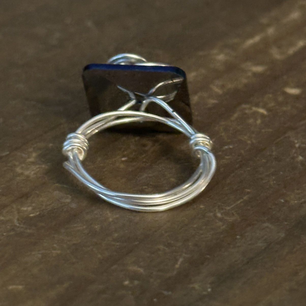 Other Silver tone wire wrapped blue crystal ring Size ONE SIZE - 6 Thumbnail