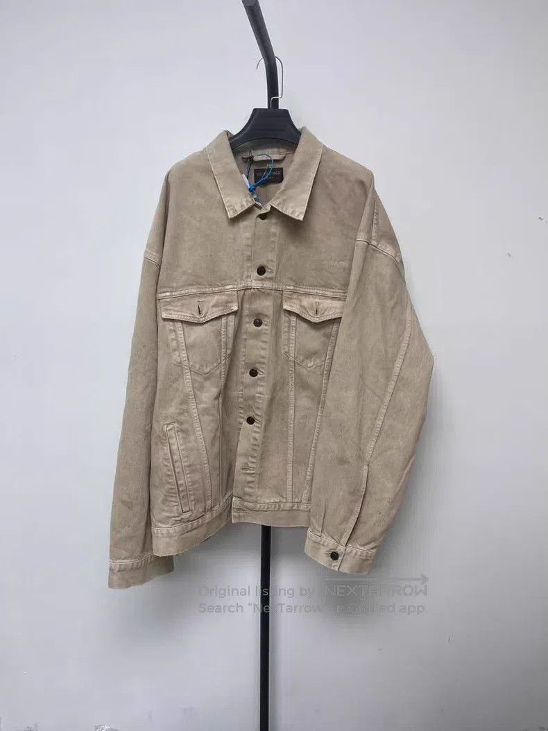 Balenciaga Balenciaga Single Button Long Sleeve Collar Denim Jacket Size US XL / EU 56 / 4 - 2 Thumbnail