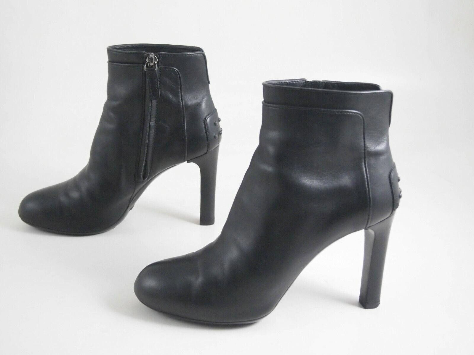 Tod's Tod's High Heel Booties Black Leather Womens US 6 EU 36 Size US 6 / IT 36 - 2 Thumbnail