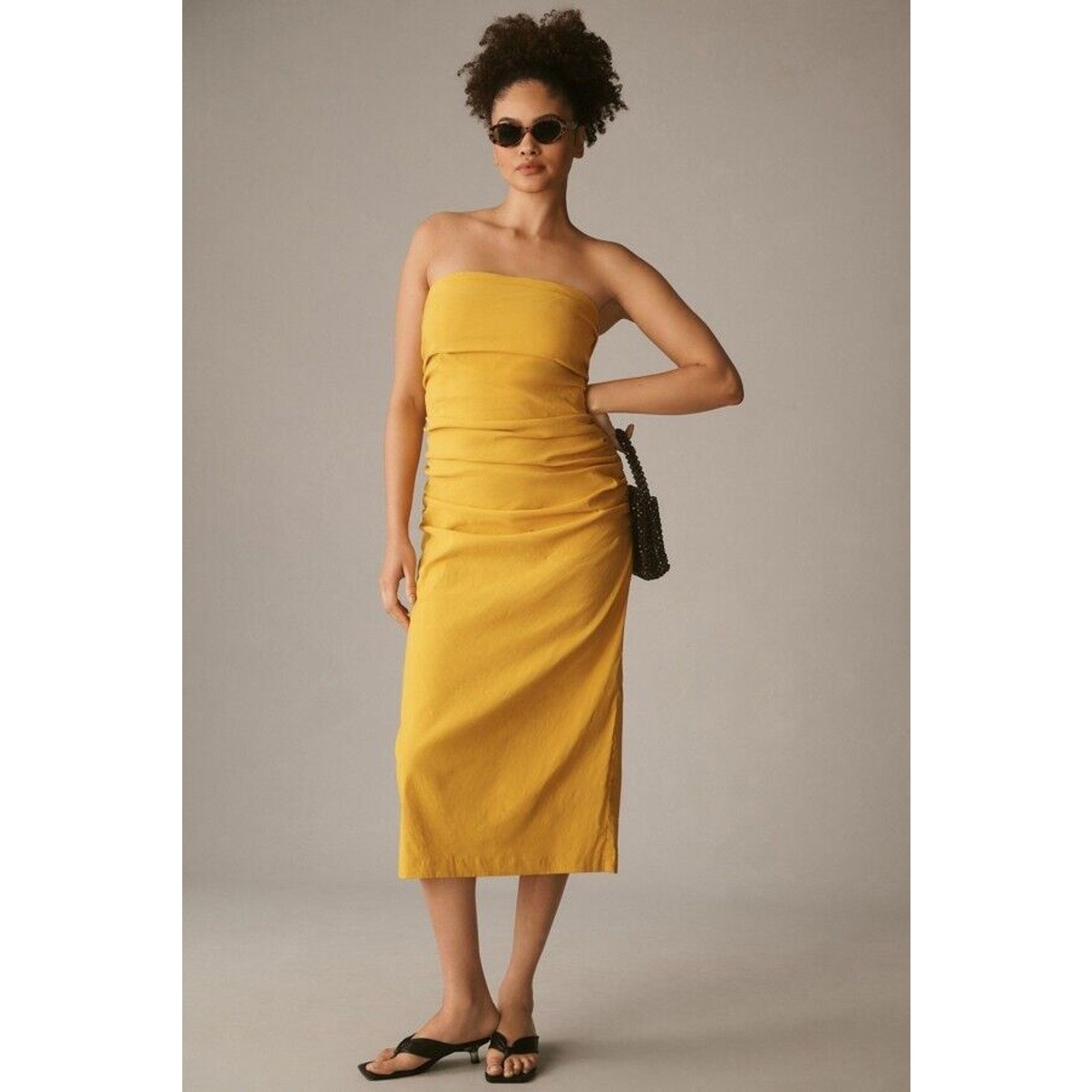 NEW Anthropologie The Soleil Slim Strapless Ruched Dress
