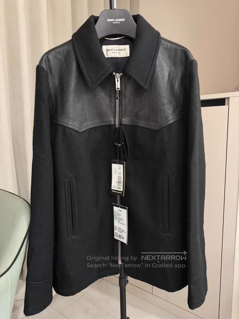 Saint Laurent Paris Saint Laurent Paris Shearling and Wool Blended Jacket Size US L / EU 52-54 / 3 - 1 Thumbnail