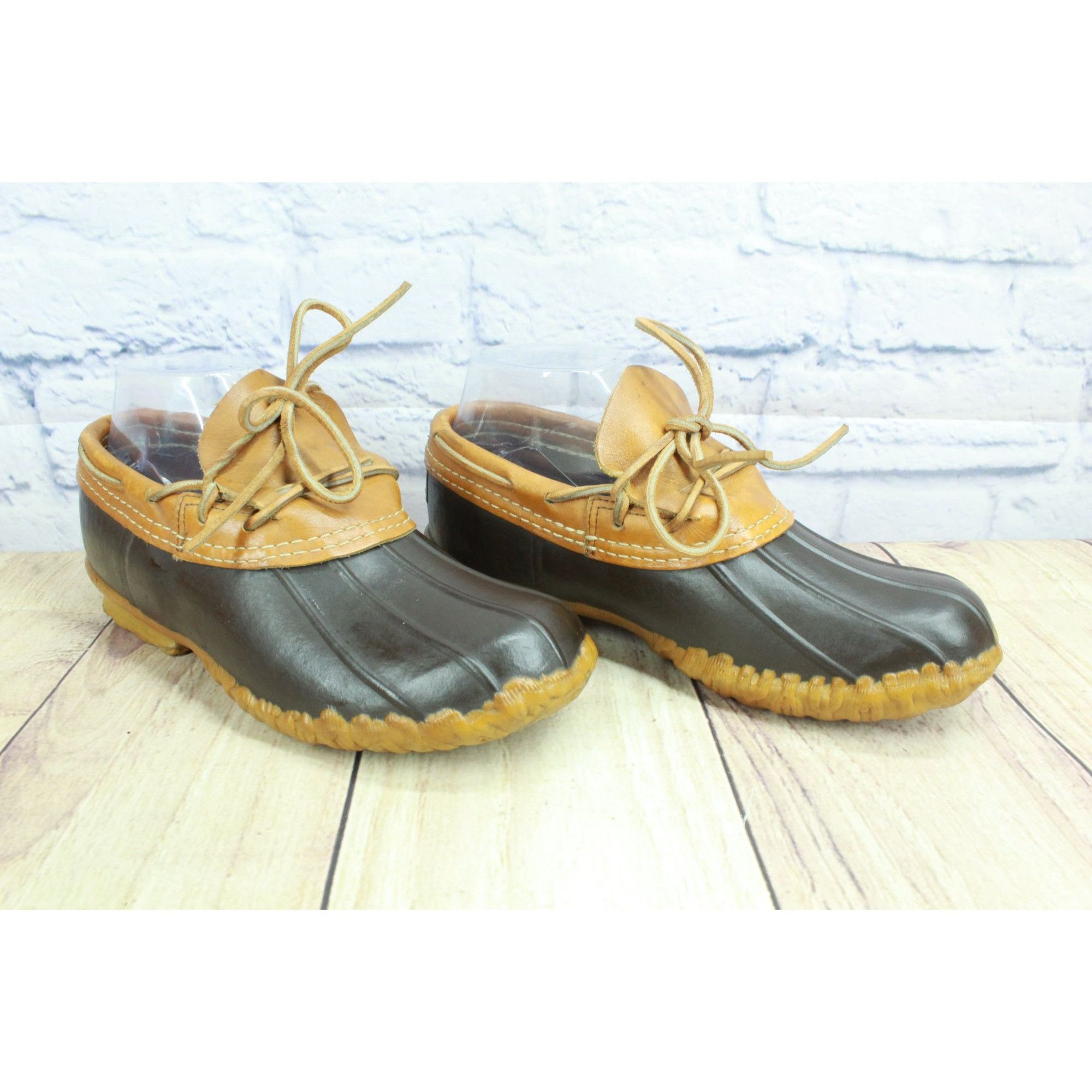 L.L. Bean Vintage LL Bean Women's Brown Leather Duck Boots Size 7 M Size US 7 / IT 37 - 3 Thumbnail