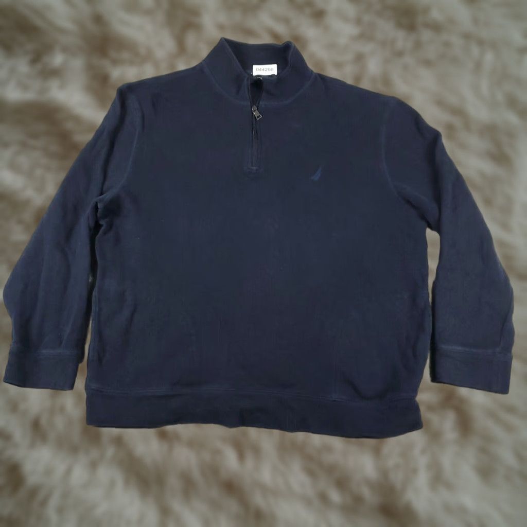 Nautica Nautica Brand Sweater Mens 2XL Navy Blue Casual 1/4 Zip Up Pullover Sweatshirt Size US XXL / EU 58 / 5 - 1 Thumbnail