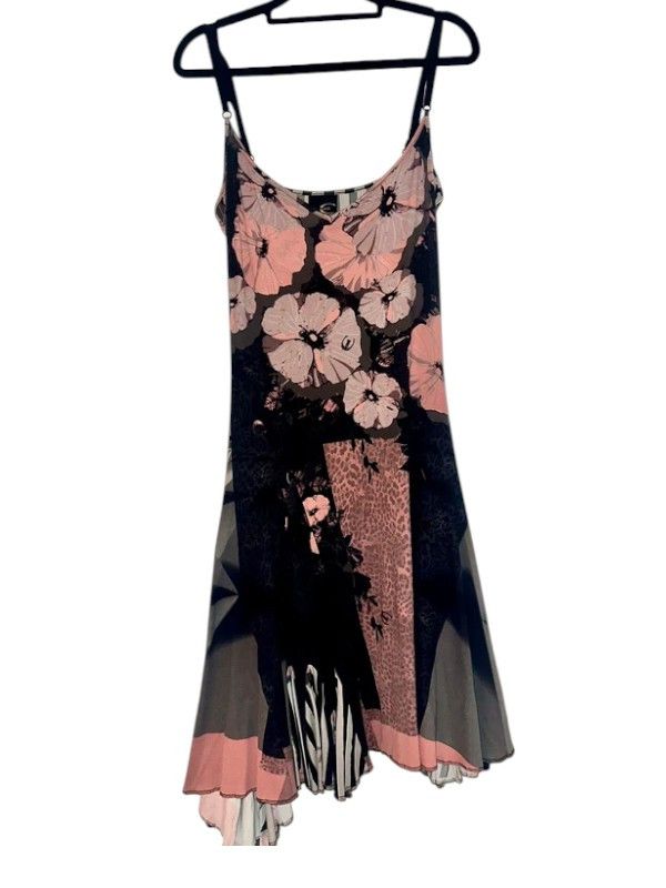 Just Cavalli Just Cavalli Floral Asymmetrical Slip Dress, c.2000s Size M / US 6-8 / IT 42-44 - 2 Thumbnail