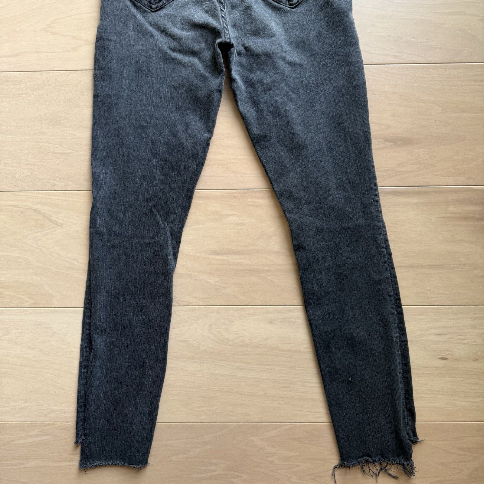MOTHER Mother The Stunner Zip Jeans Women's 24 Black Fray Glam Size 24" / US 00 / IT 34 - 9 Thumbnail