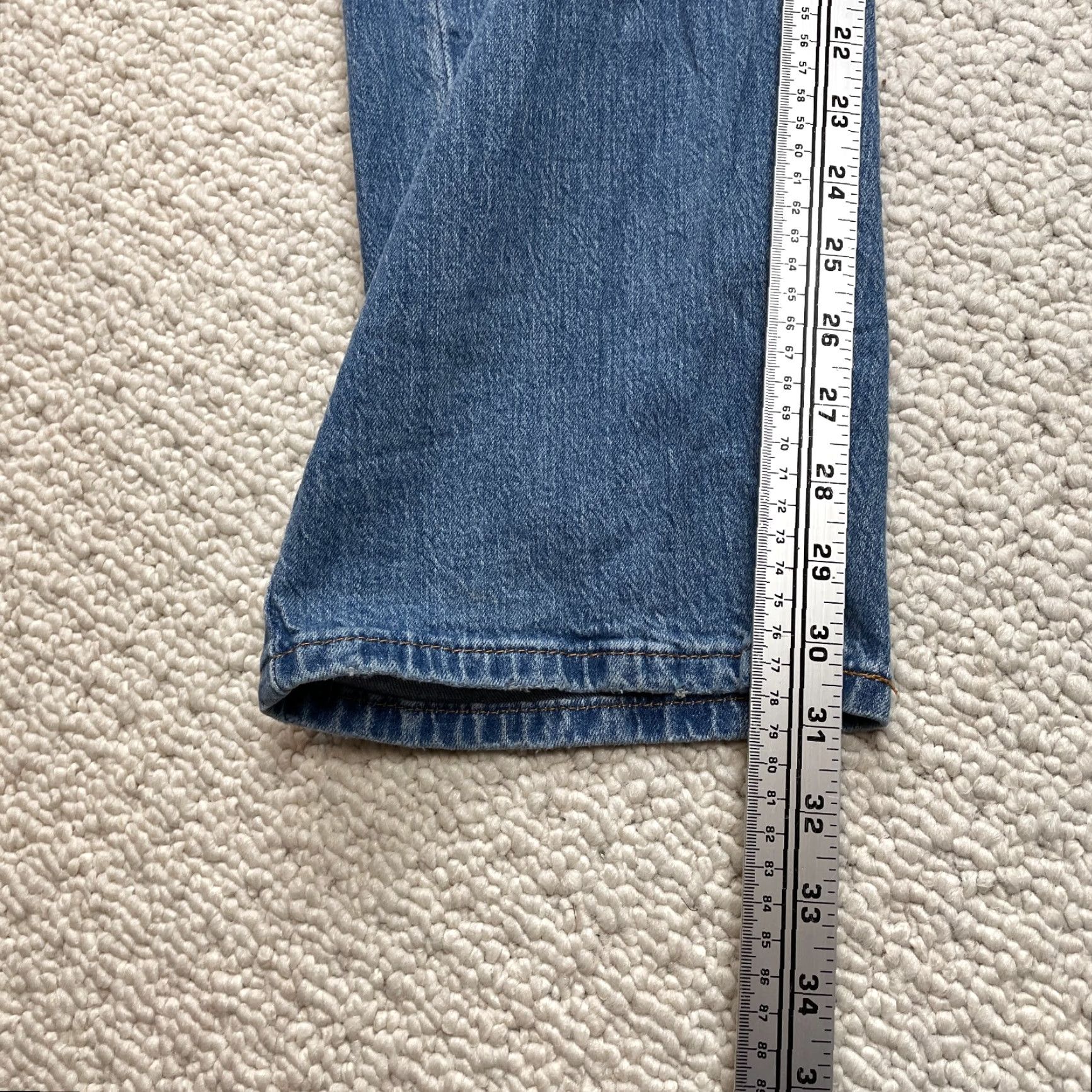 Levi's Levi's 505 Jeans Mens 40x32 Blue Denim Medium Wash Mid Rise Classic Straight Fit Shirt? Size US 40 / EU 56 - 3 Thumbnail