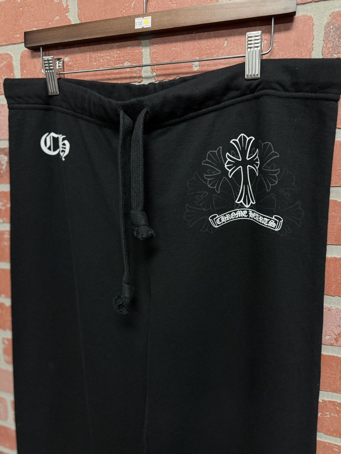 Chrome Hearts × Vintage Chrome Hearts Vintage Black White Sweatpants SZ Large Size US 33 - 7 Thumbnail