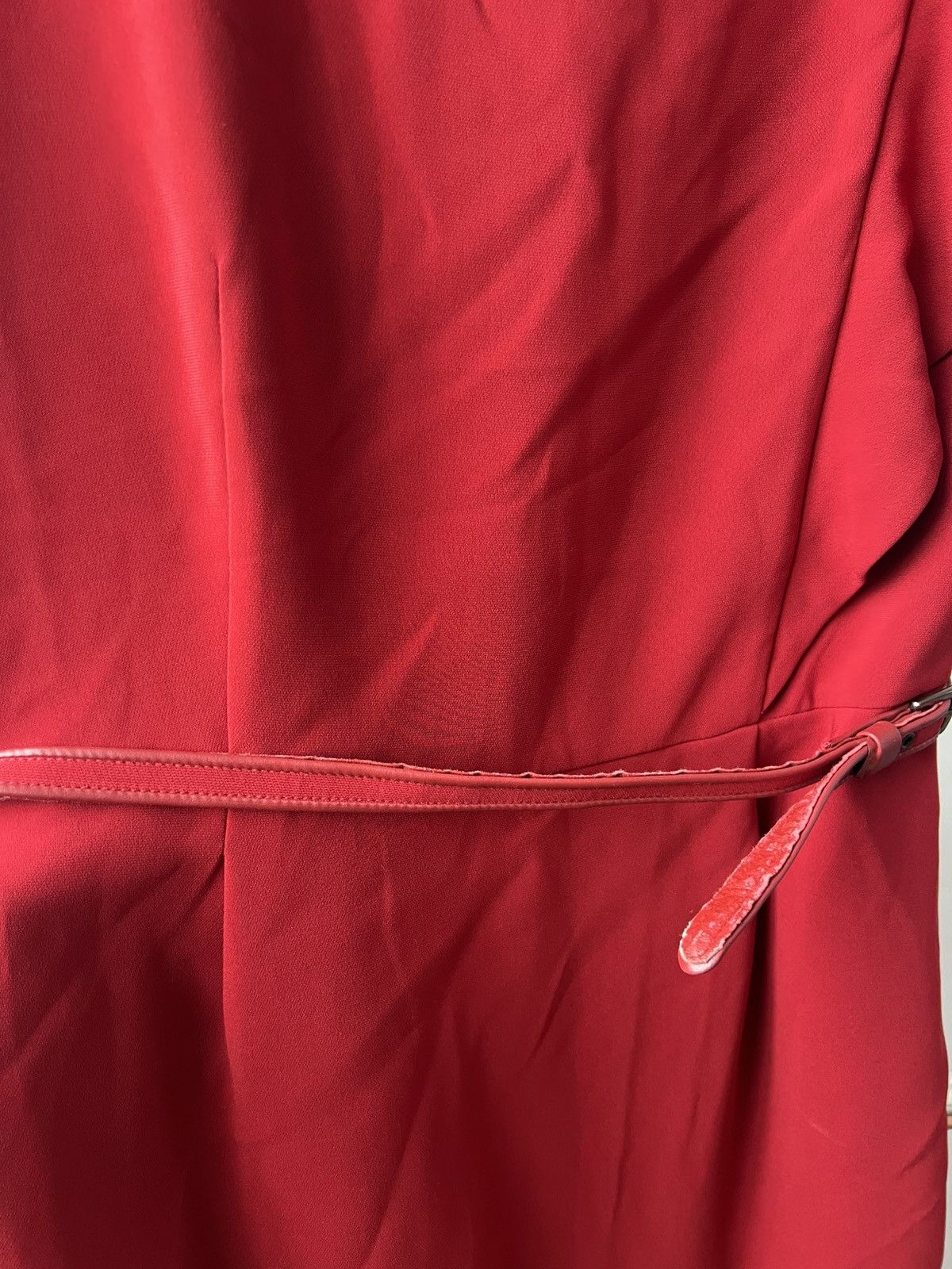 Max Mara MAX MARA ITALIAN MADE RED TRIACETATE SLEEVELESS SOLID DRESS Size XL / US 12-14 / IT 48-50 - 6 Thumbnail