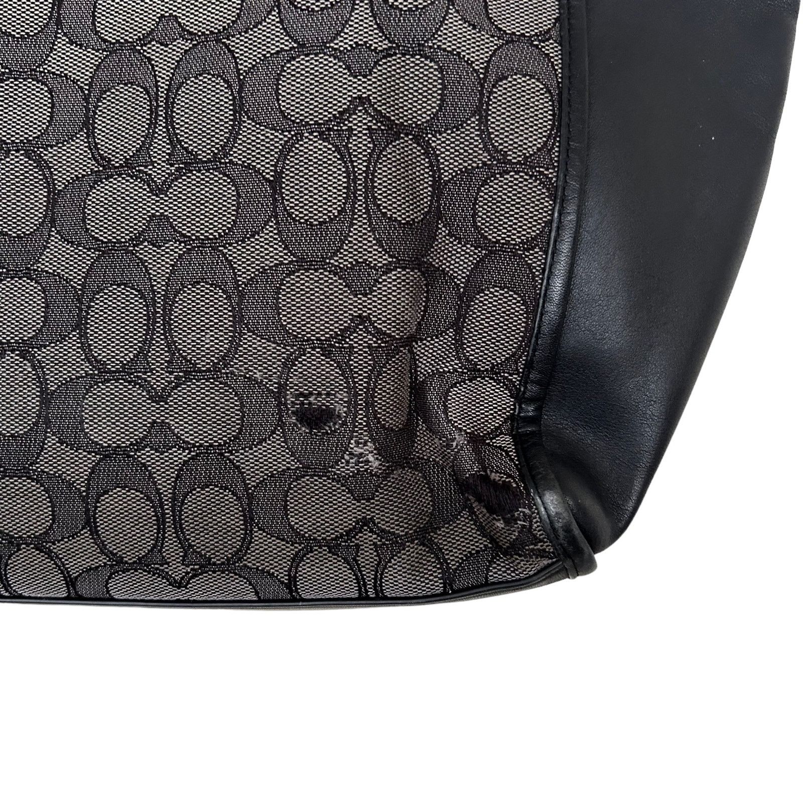 Coach Coach Turnlock Signature Jacquard Monogram Black Gray Tote Size ONE SIZE - 6 Thumbnail