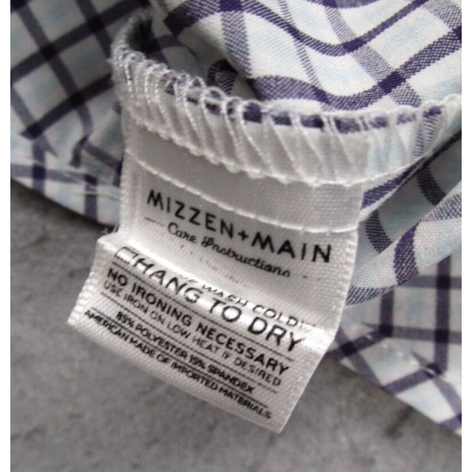 Mizzen+Main Mizzen+Main Shirt Mens Medium Trim Fit Purple Check Performance Work Made in USA Size US M / EU 48-50 / 2 - 4 Thumbnail