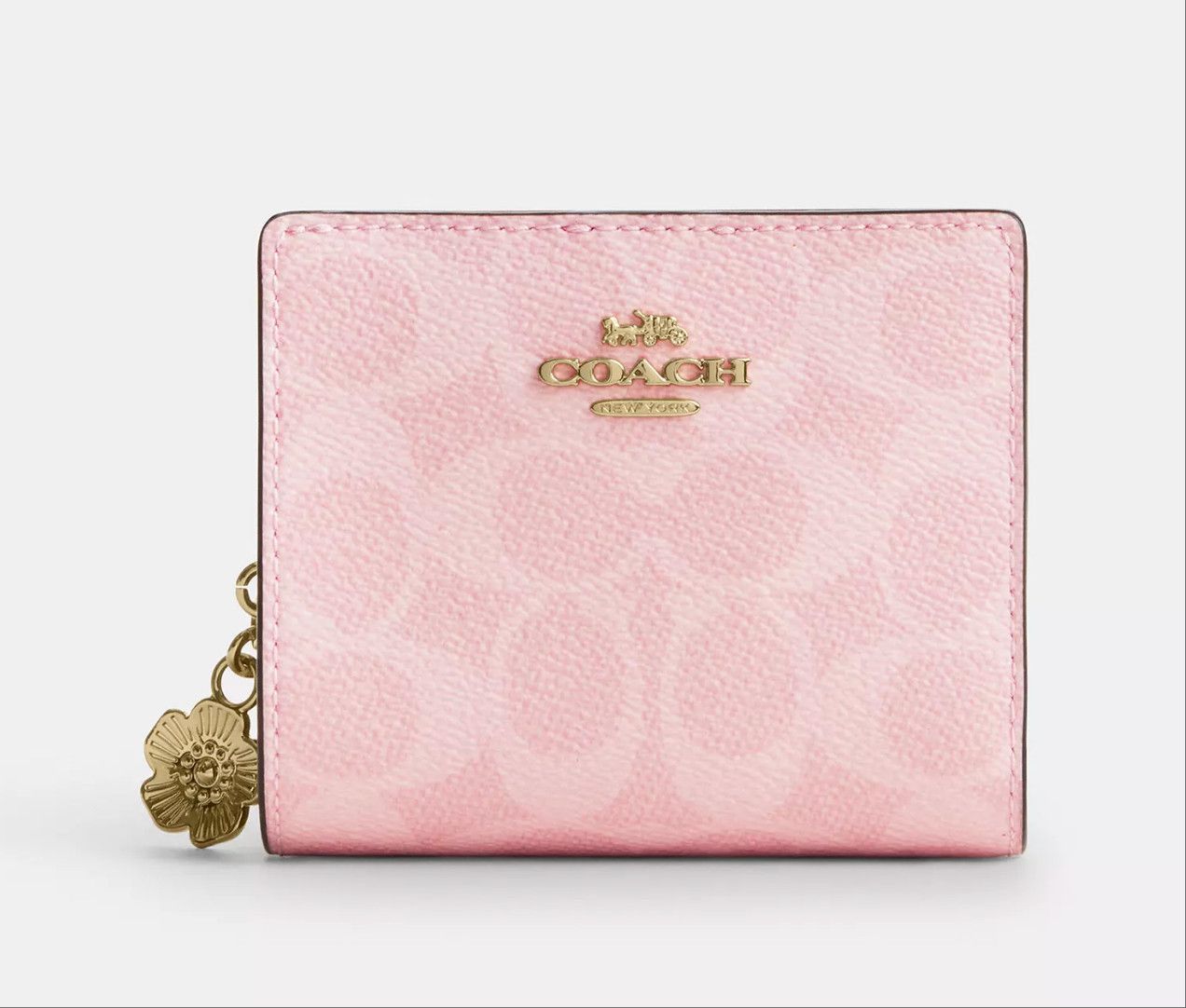 Coach Snap Wallet In Signature Canvas With Charm CEC34 Size ONE SIZE - 9 Thumbnail