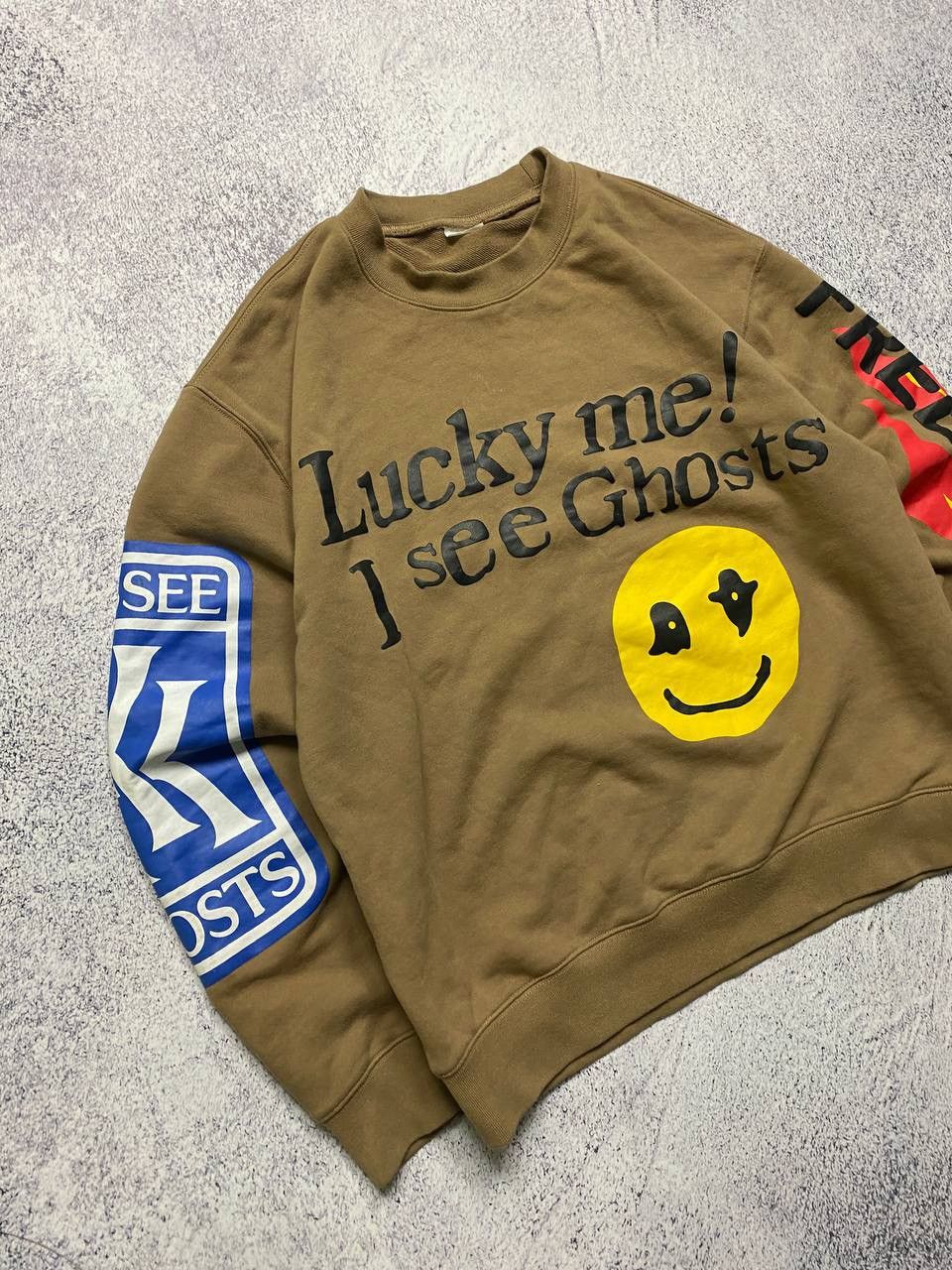 Rap Tees Lucky Me I See Ghosts Smiley Face Rap Hip Hop Sweatshirt Size US M / EU 48-50 / 2 - 3 Thumbnail