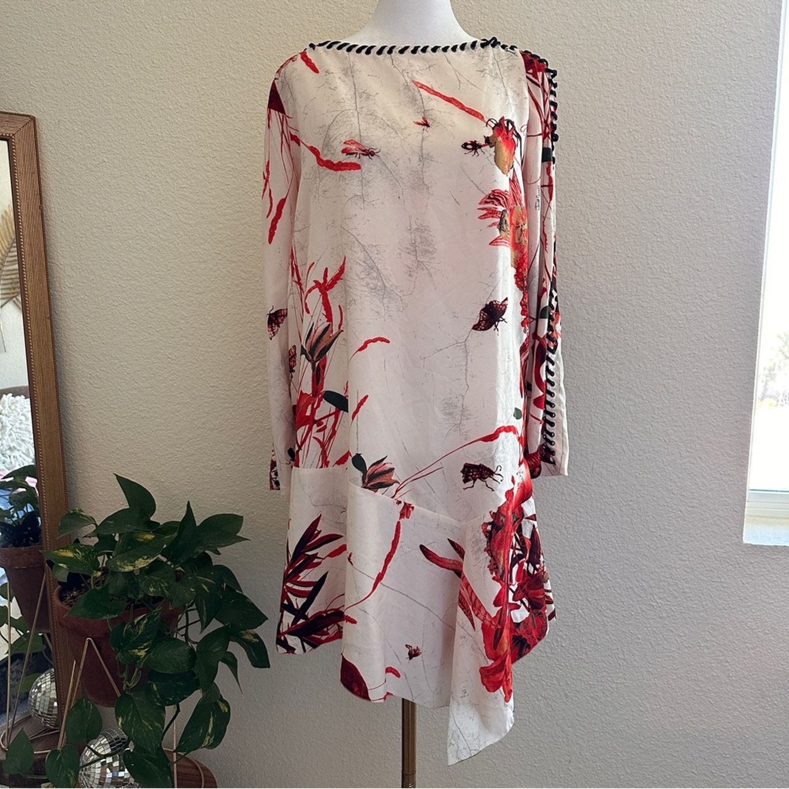 Just Cavalli JUST CAVALLI Printed Side Lace Asymmetrical Dress Red S Size S / US 4 / IT 40 - 4 Thumbnail