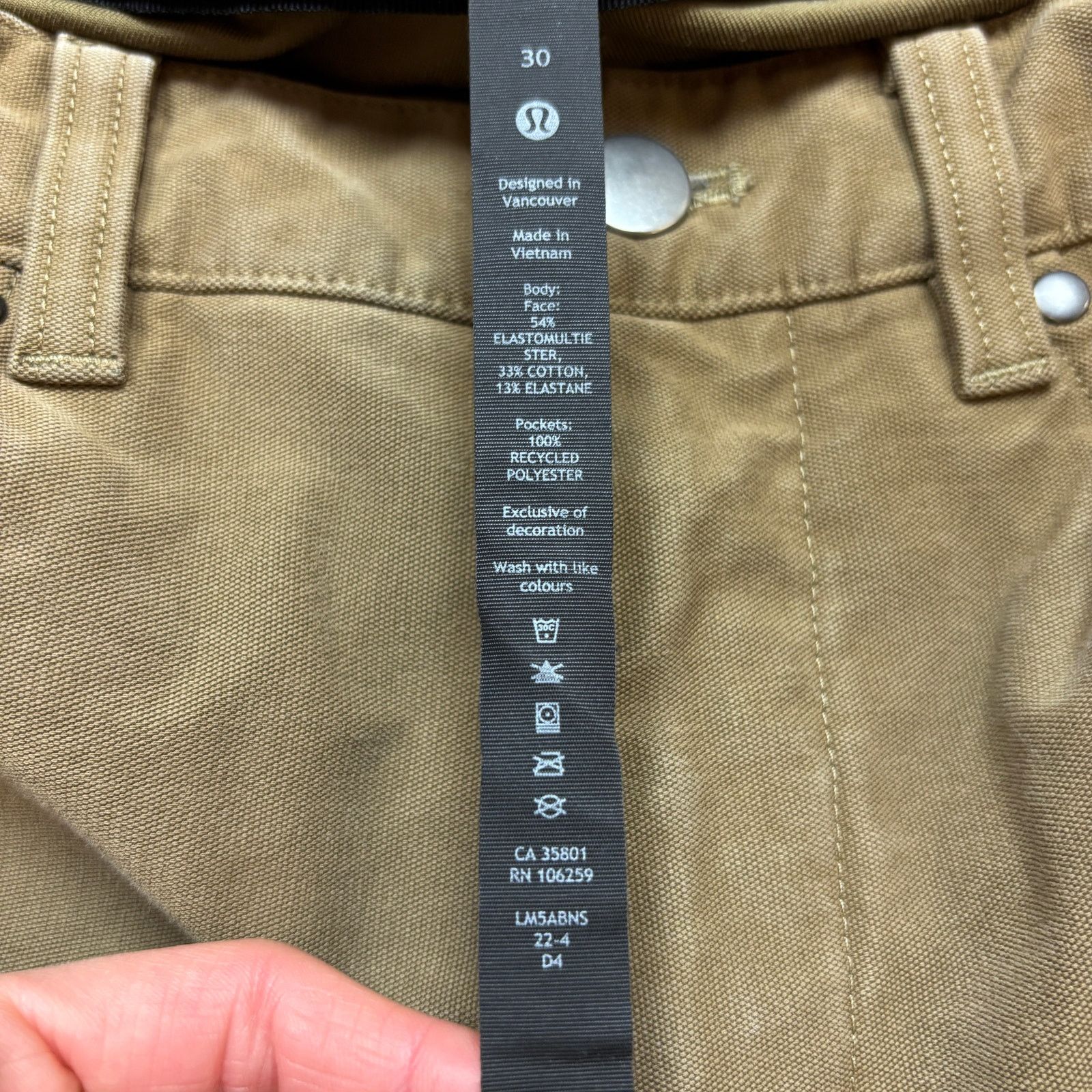 Lululemon Lululemon Athletica ABC Slim Fit 5 Pocket Pants Men's 30x31 Size US 30 / EU 46 - 6 Thumbnail
