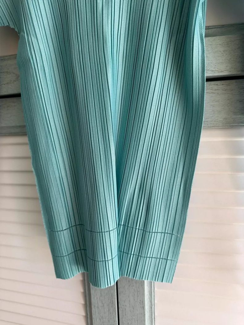 Issey Miyake Issey Miyake size:3 Tiffany blue pleated long-sleeved shir Size S / US 4 / IT 40 - 4 Thumbnail