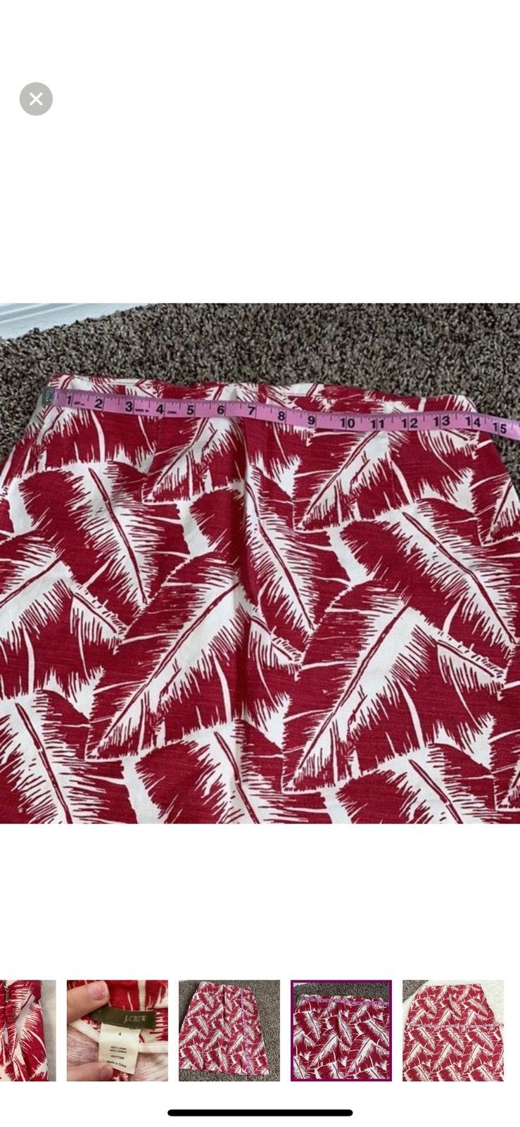 J.Crew J.crew Palm leaf print knee length skirt size 4 Size 27" / US 4 / IT 40 - 7 Thumbnail