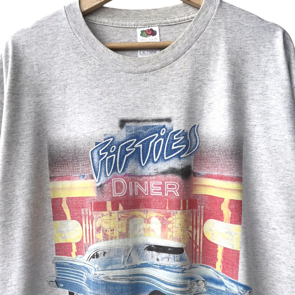Fruit Of The Loom × Vintage Fifties Diner American Diners USA Vintage 1990s Promo Tee Size US XL / EU 56 / 4 - 3 Thumbnail