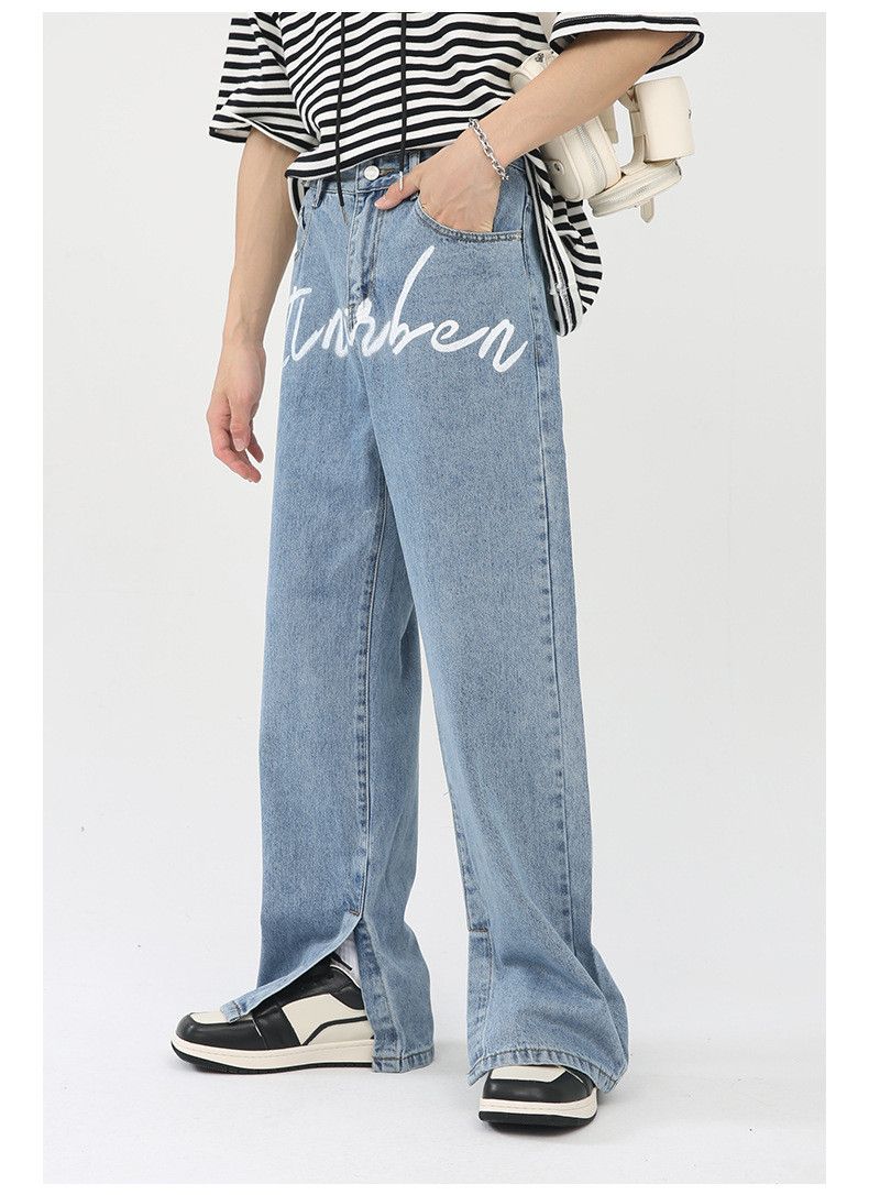 Japanese Brand × Jean Retro street print letter loose flared jeans y2k Size US 32 / EU 48 - 2 Thumbnail