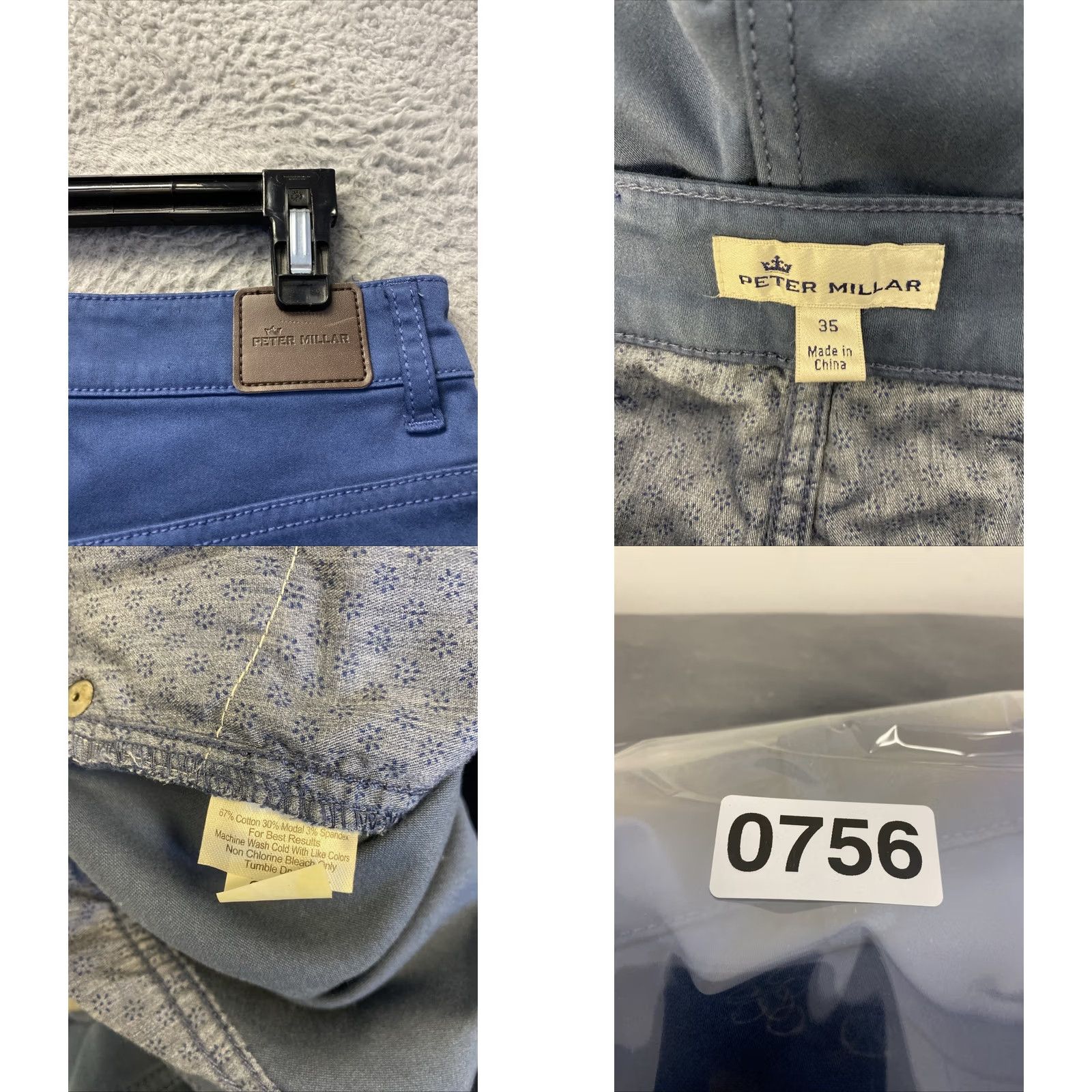 Peter Millar Peter Millar Chino Pants Mens Size 35 Navy Cotton Twill Straight Leg Regular Inseam 30" Crown Crafted Size US 35 - 8 Thumbnail