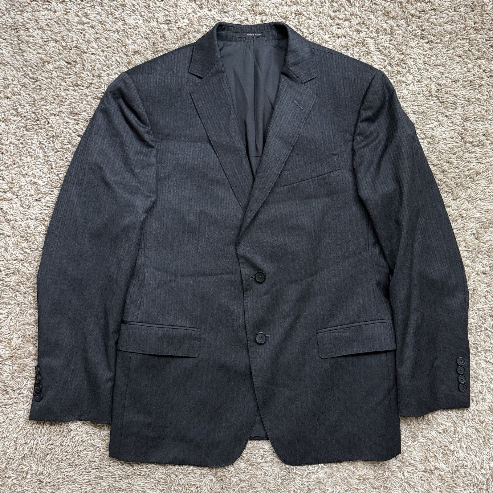Ermenegildo Zegna × Z Zegna Z Zegna Black Striped Wool And Rayon Suit Jacket City Blazer Size 40R - 1 Thumbnail