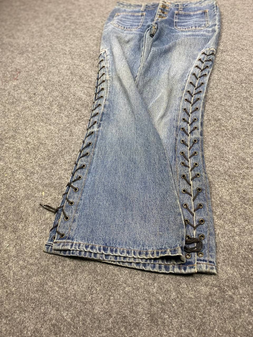 Japanese Brand vintage japanese brands bootcut flare denim bondage style Size 29" - 9 Thumbnail