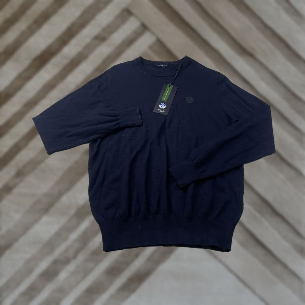 Vintage NWT North Sails Navy Blue Knit Crewneck Sweater Cotton Wool Mens Small S Crew Neck Pullover Sweater Blues Mens Size US S / EU 44-46 / 1 - 1 Thumbnail
