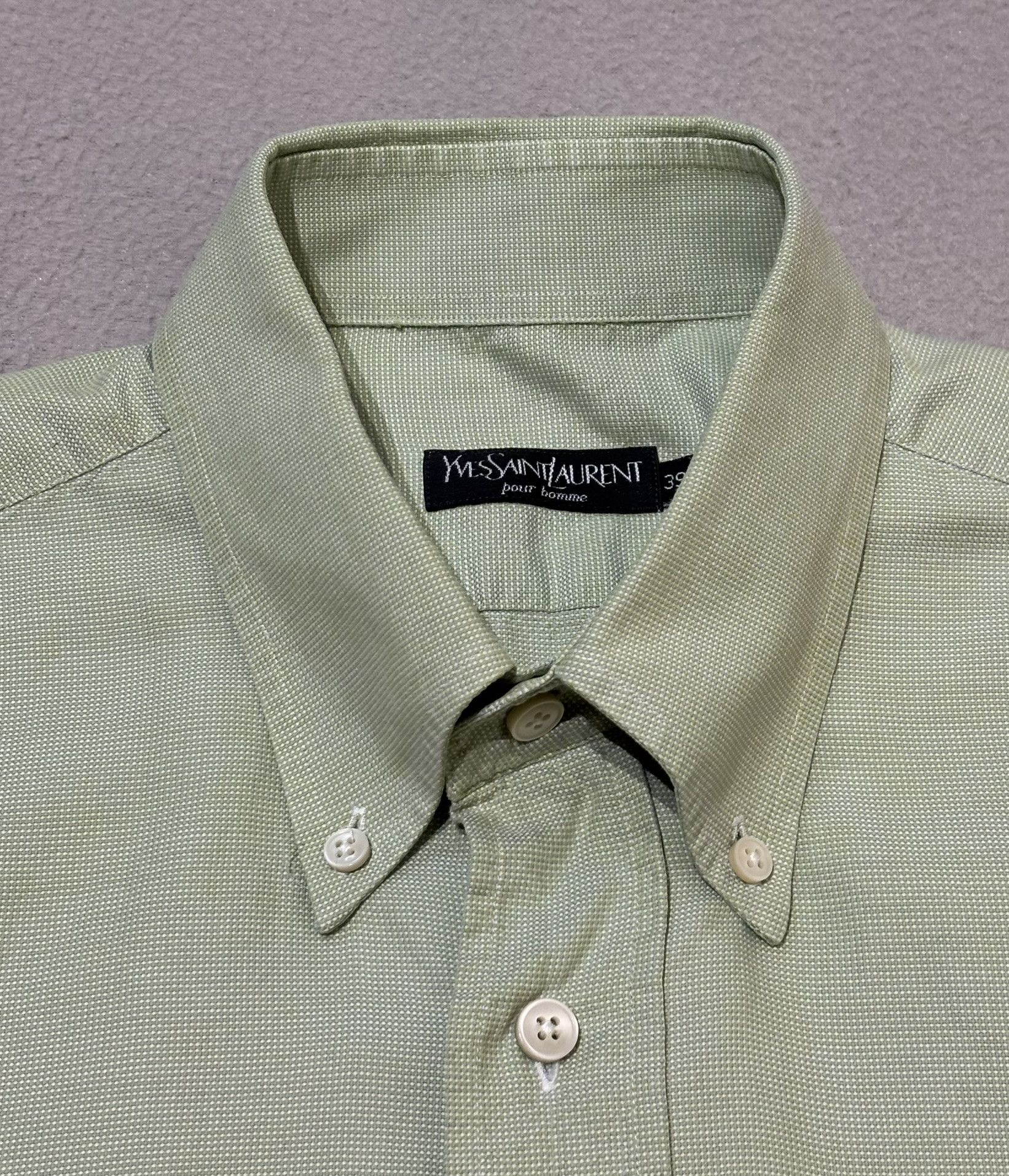 Yves Saint Laurent Yves Saint Laurent Green shirt vintage size 39 Size US L / EU 52-54 / 3 - 8 Thumbnail
