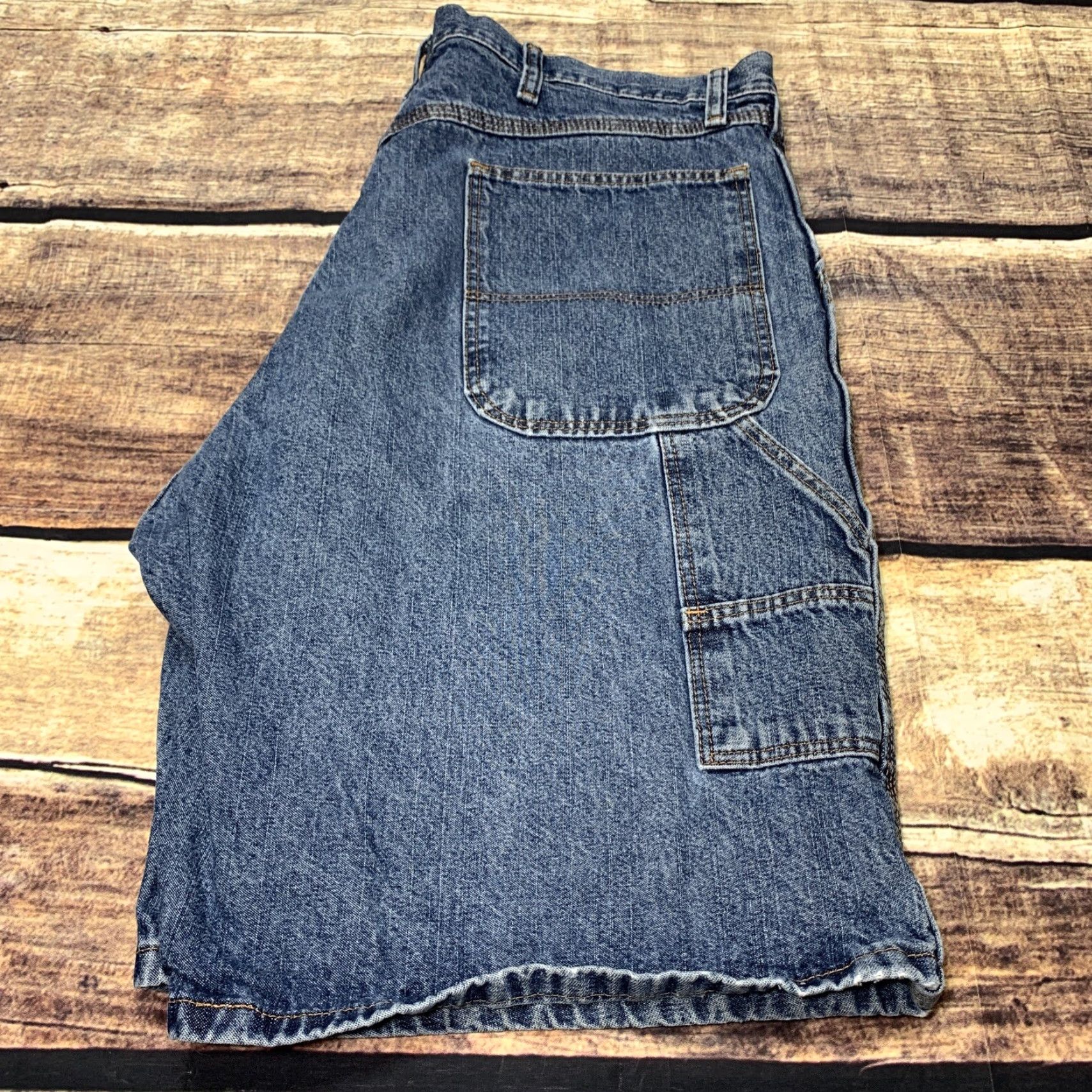 Denime Rustler Denim Jean Carpenter Shorts 100% Cotton Size 36 Work Cargo workwear Verical? Size US 44 / EU 60 - 7 Thumbnail