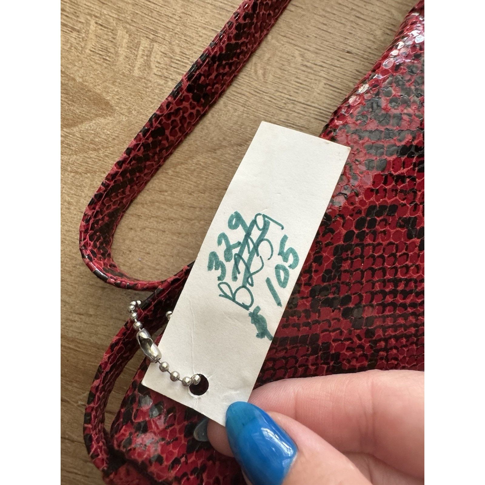 Vintage Vintage 80s 90s Red Python Snake Leather Purse Size ONE SIZE - 3 Thumbnail