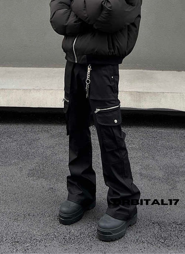 Other Black Cargo Wide Leg Pants, Stacked Pants Size US 32 / EU 48 - 1 Thumbnail