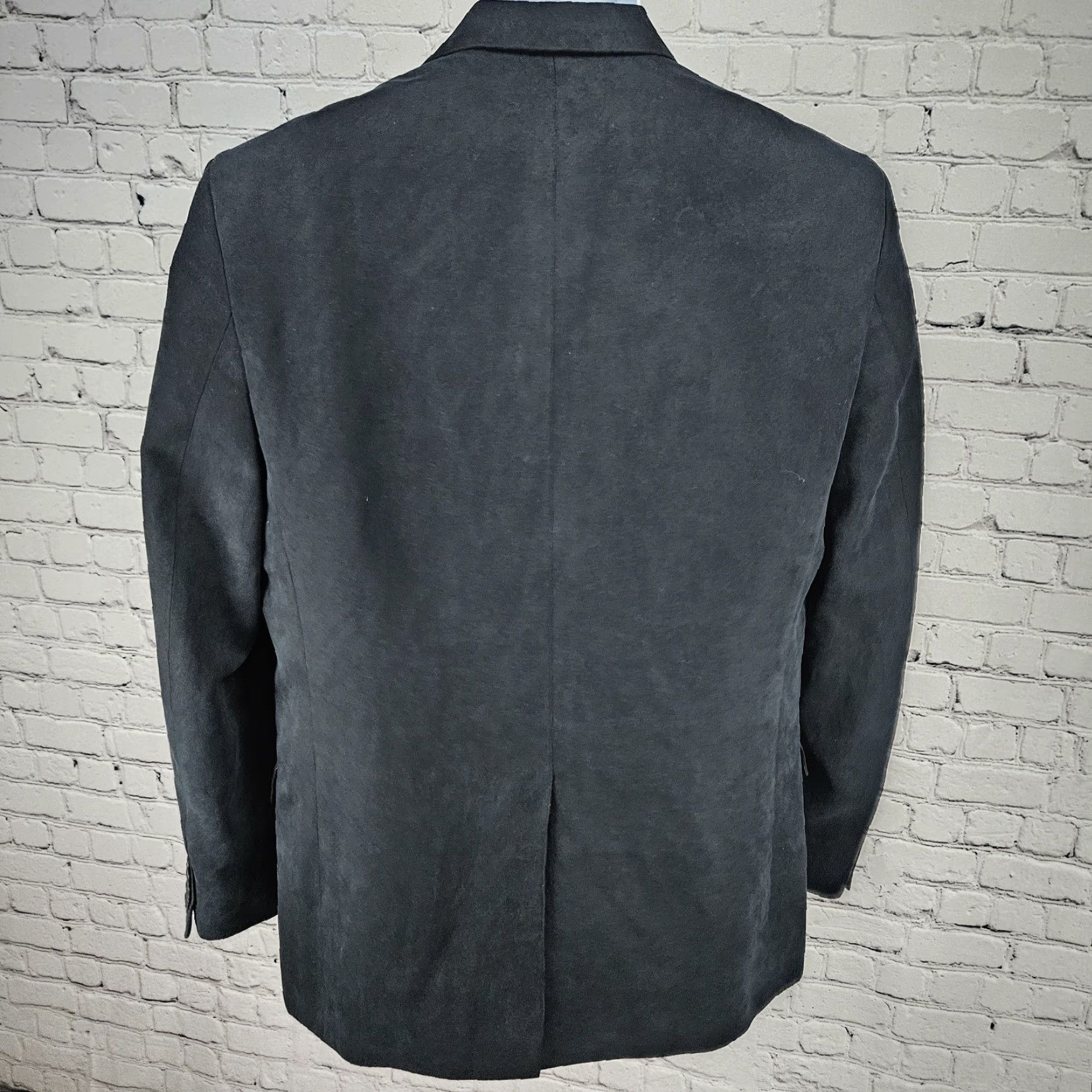 Tasso Elba Tasso Elba Blazer Mens 40R Black Notch Single-Vented 2 Button Polyester Sport Coat Size 40R - 2 Thumbnail