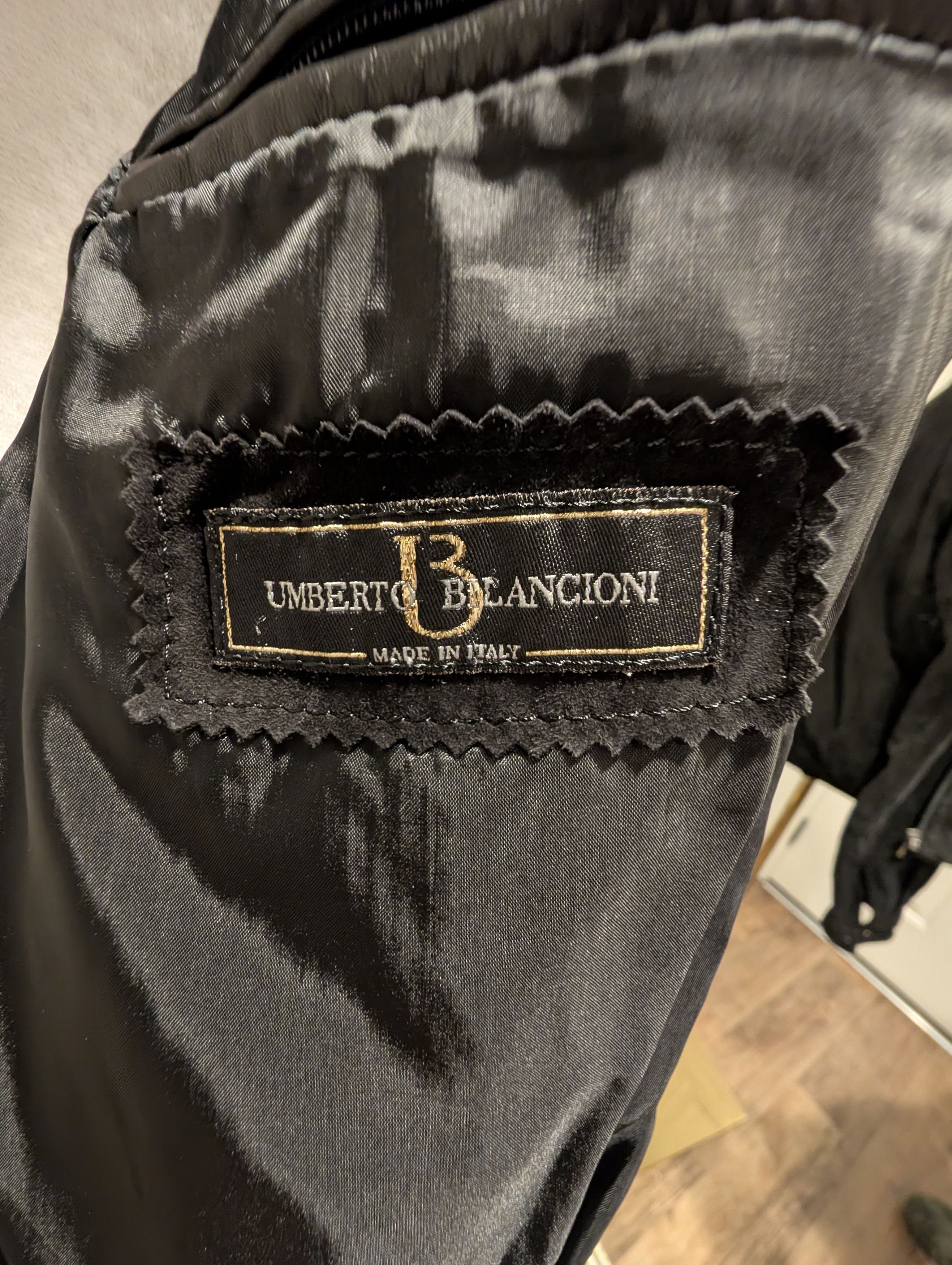 Other Archive UMBERTO BILANCIONI Ostrich Suede Black Jacket IT52 Size US L / EU 52-54 / 3 - 5 Thumbnail