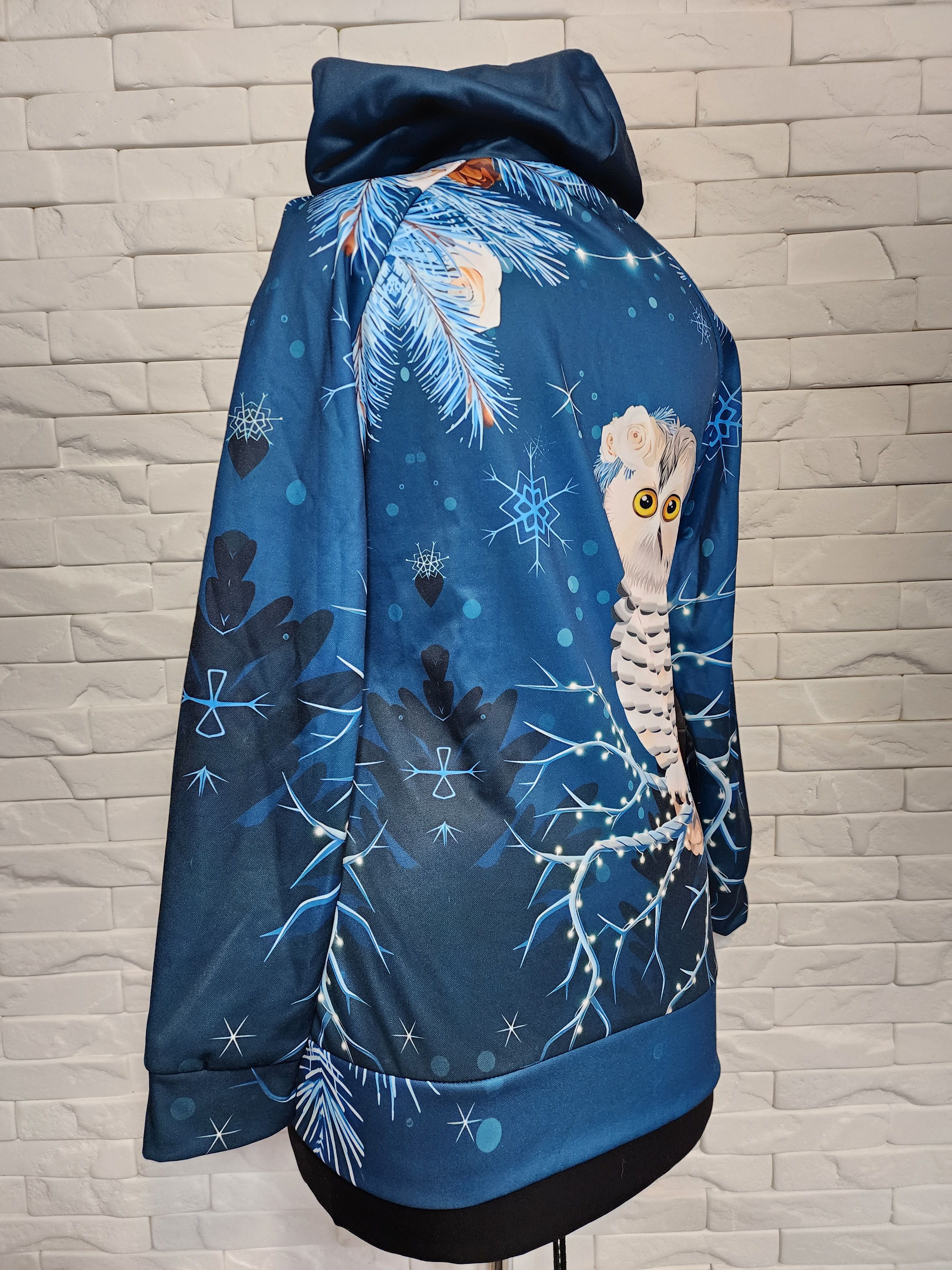 Other Sports Jacket: Women's Blue Blazer With Print. Size M / US 6-8 / IT 42-44 - 6 Thumbnail