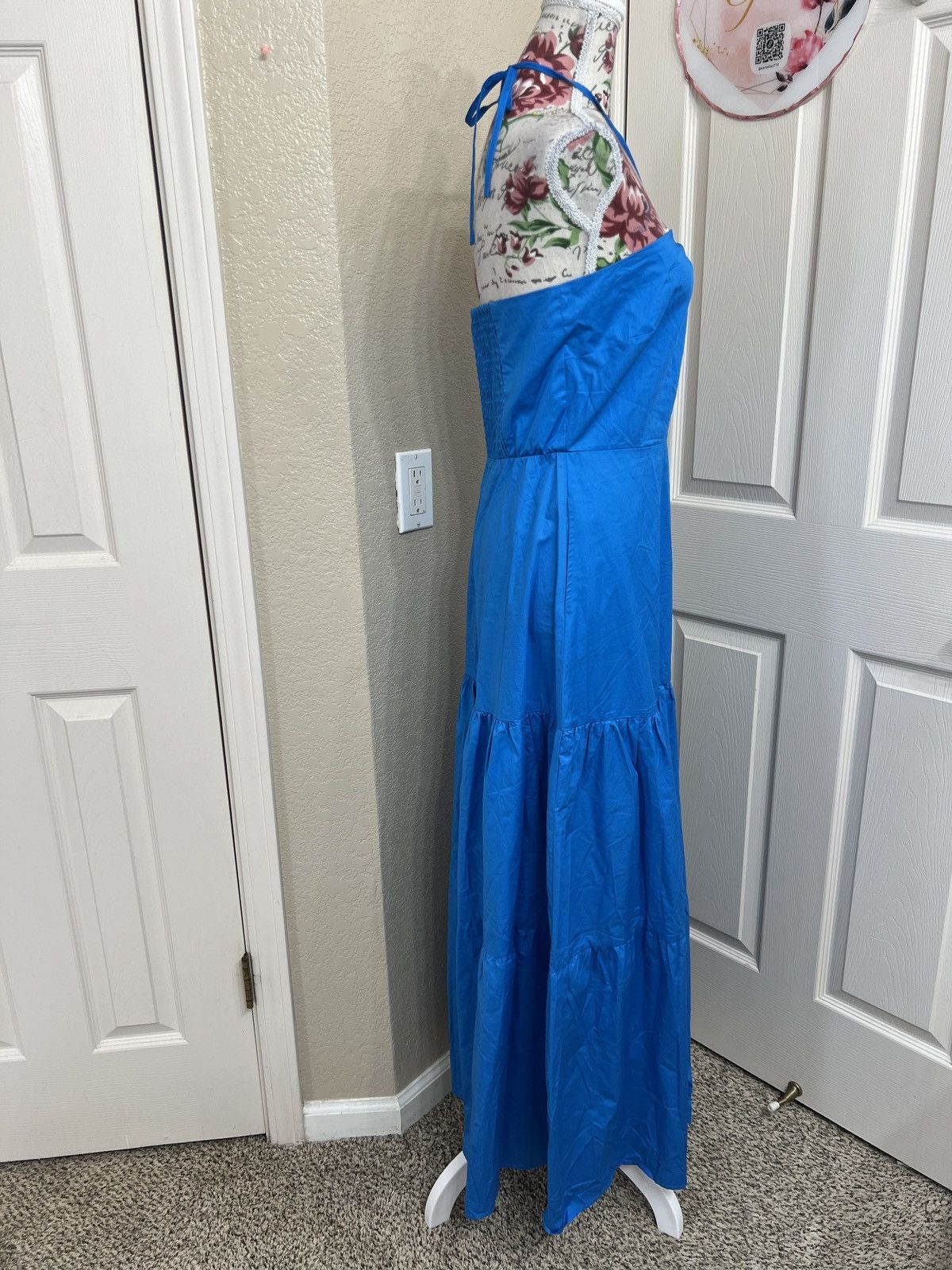 Boston Proper Boston Proper Hardware Halter Tiered Poplin Maxi Dress Size M / US 6-8 / IT 42-44 - 3 Thumbnail