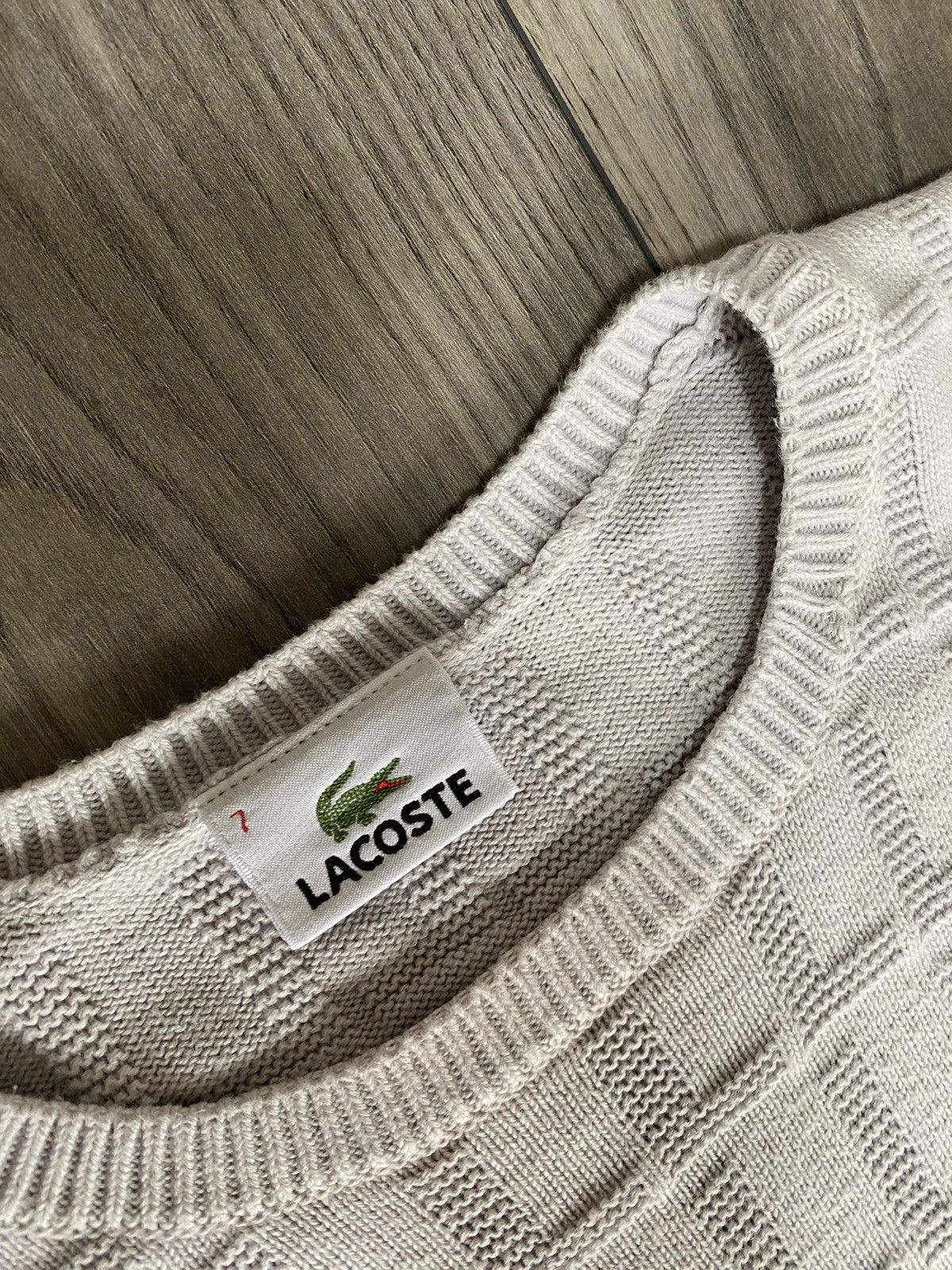 Lacoste Vintage Lacoste Grey Crew Neck Knit Sweater Mens Size 7 Size US XXL / EU 58 / 5 - 9 Thumbnail