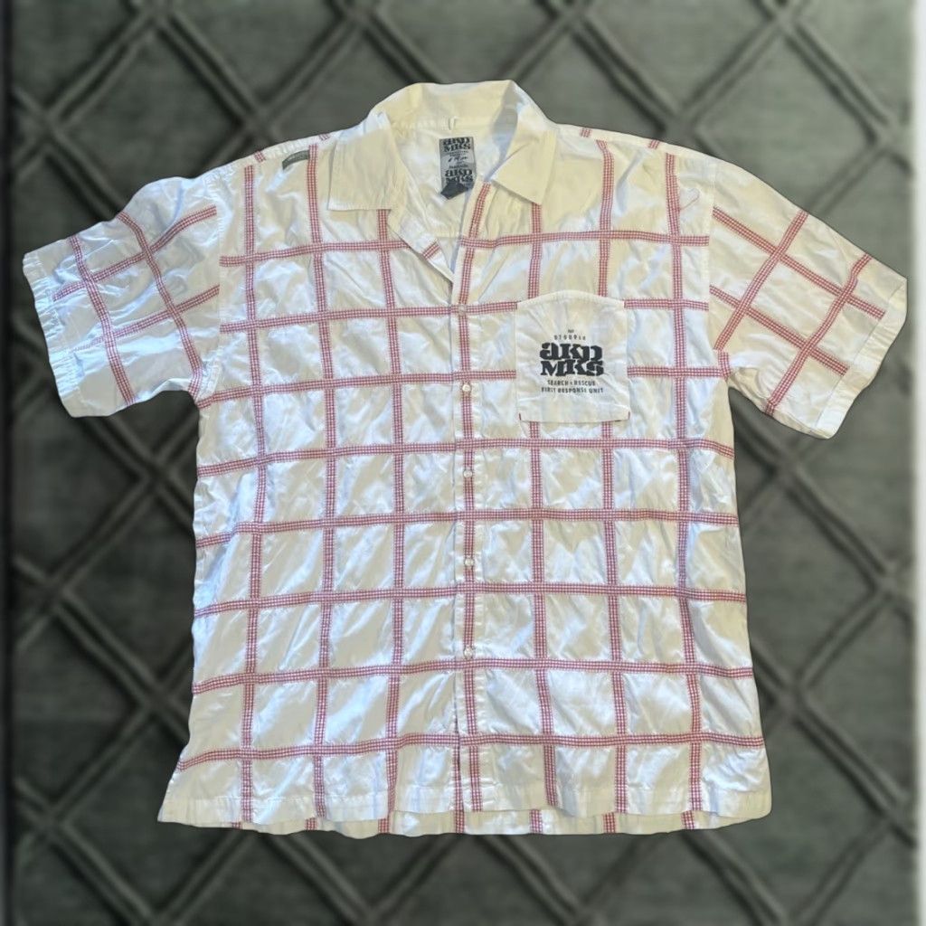 Akademiks VINTAGE Akademiks Checkered White Button-Up Shirt 2XL Hip Hop Short Sleeve Mens Size US XXL / EU 58 / 5 - 1 Thumbnail