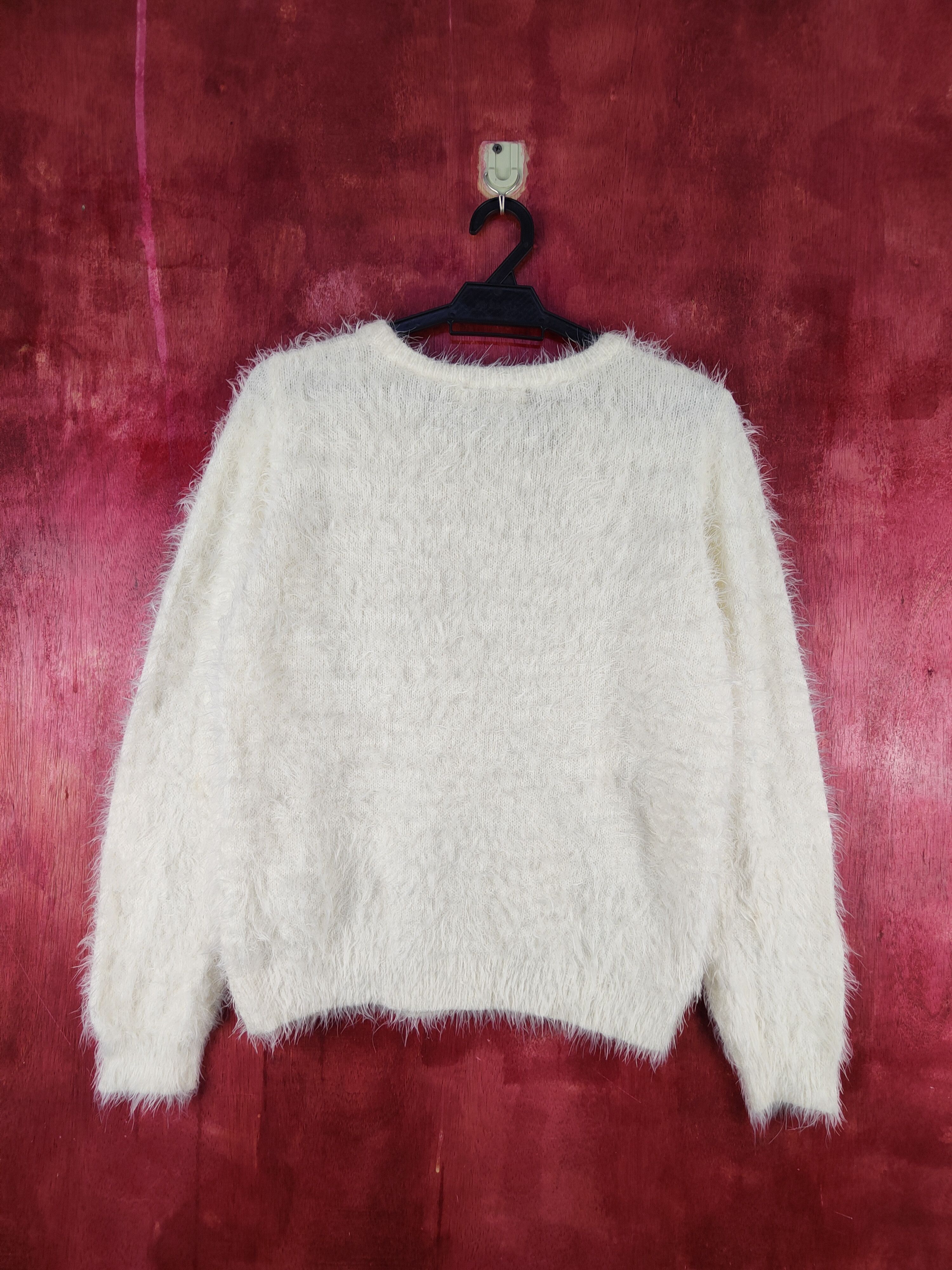 Aran Isles Knitwear × Japanese Brand Sospita Ivory Shag Shaggy Fur Mohair Knitwear #S2103 Size M / US 6-8 / IT 42-44 - 7 Thumbnail