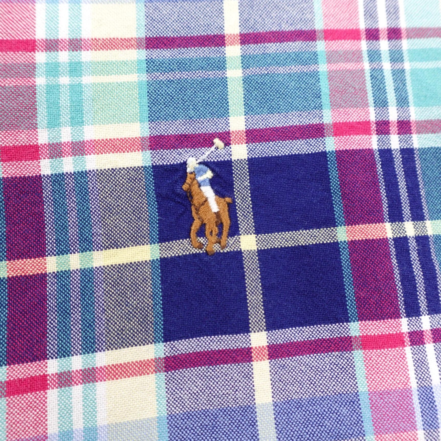 Ralph Lauren VINTAGE Ralph Lauren Shirt Mens 2XL Big & Tall Plaid Oxford Button-Down Pony Logo Blue Pink, Long Sleeve, Cotton, 2XLB, Button Up Mens Size US XXL / EU 58 / 5 - 3 Thumbnail