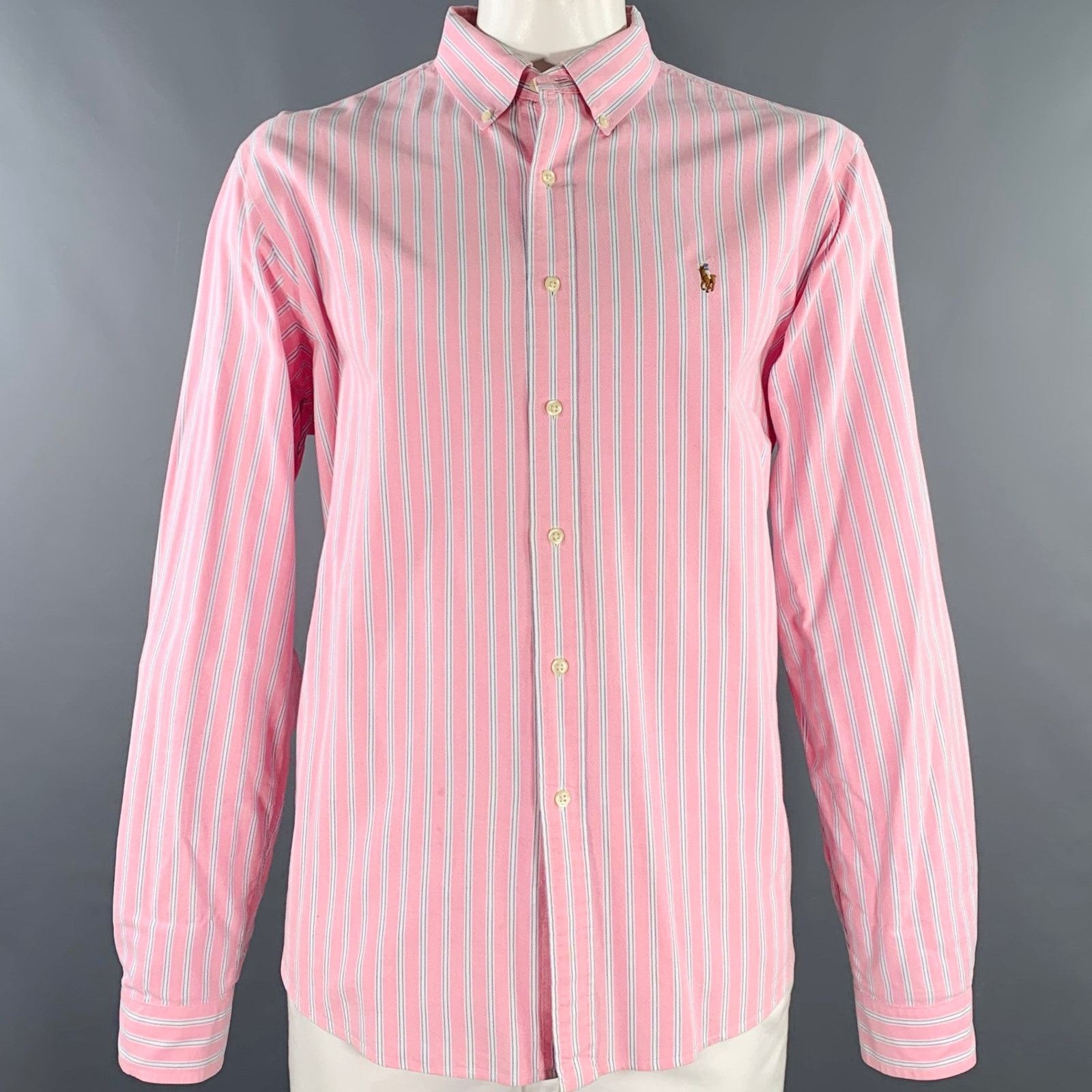 Ralph Lauren Pink White Stripe Cotton Button Down Long Sleeve Shirt Size US XXL / EU 58 / 5 - 1 Thumbnail