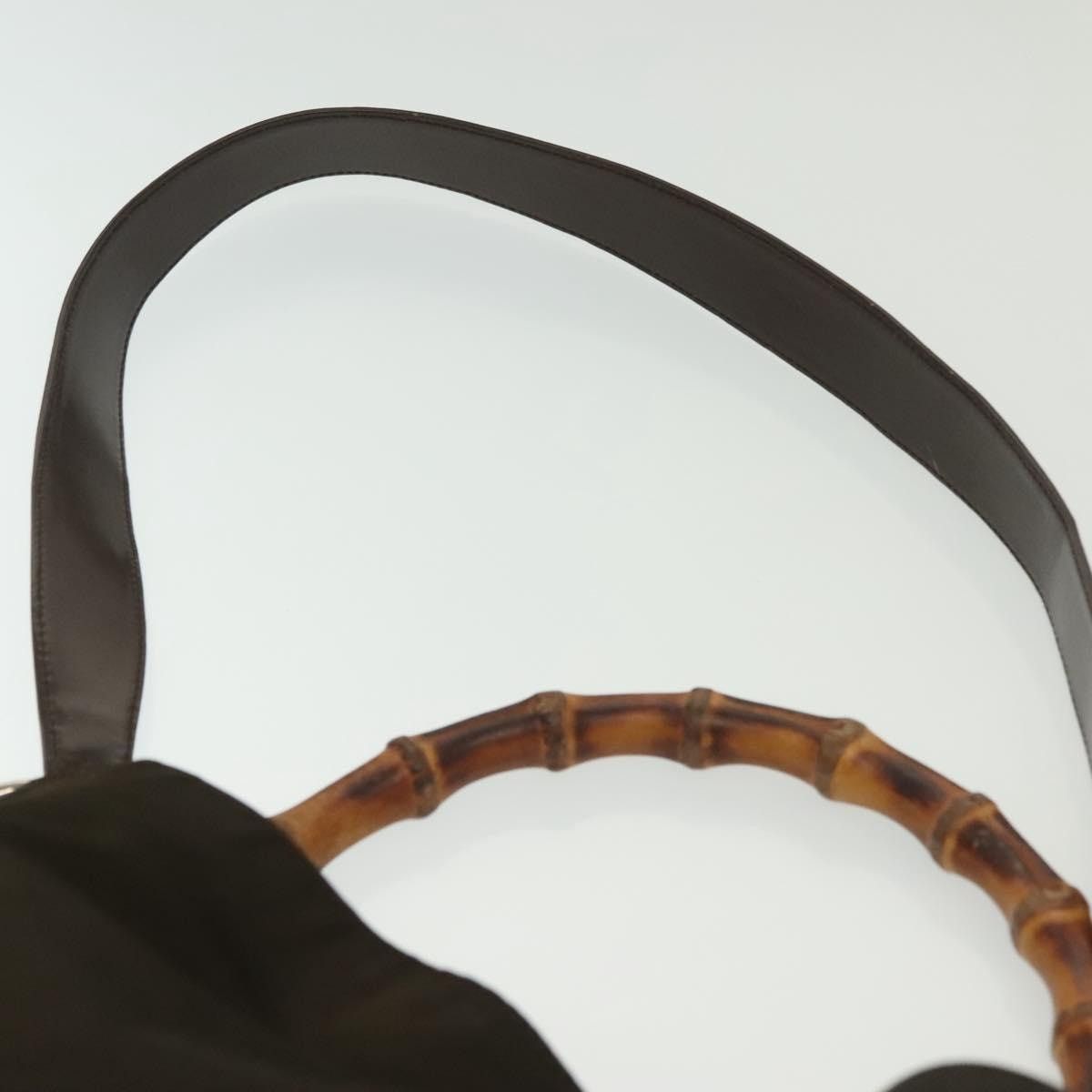 Gucci GUCCI Bamboo Hand Bag Nylon Brown Silver 001 2113 001 2113 Size ONE SIZE - 11 Thumbnail