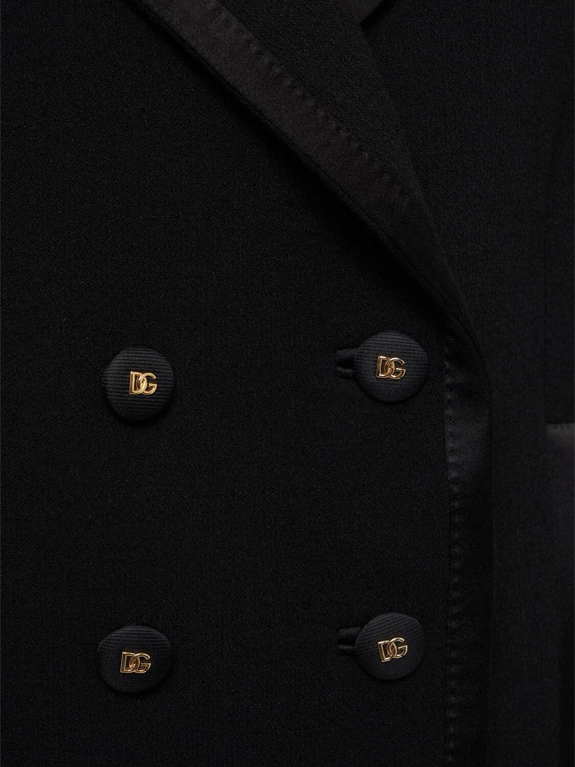 Dolce & Gabbana DOLCE&GABBANA Black Wool DBL Breasted Jacket New Auth Size L / US 10 / IT 46 - 3 Thumbnail