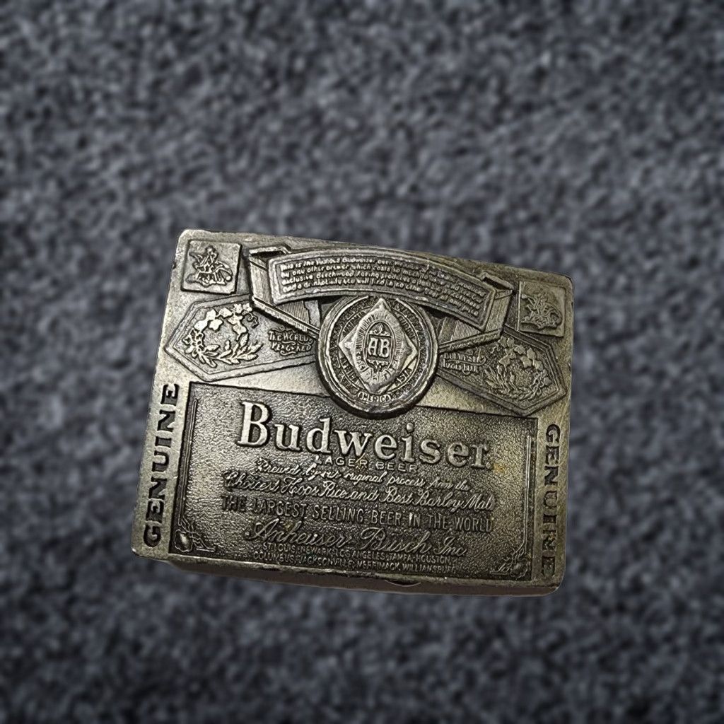 Budweiser VINTAGE Budweiser Beer Logo Belt Buckle Advertising Size ONE SIZE - 1 Thumbnail