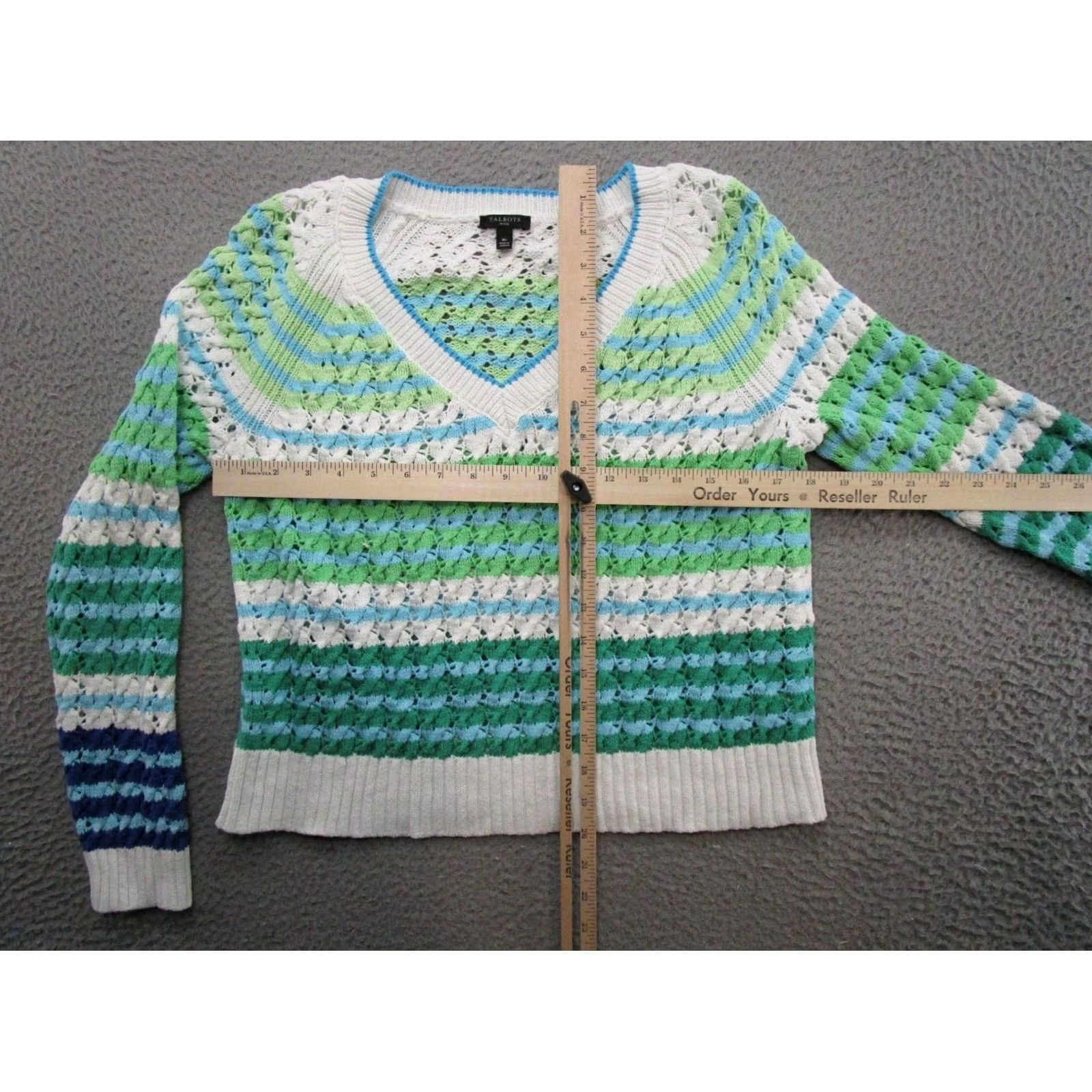 Talbots Talbots Women's Striped Pullover Sweater Knit Size M Petite Multicolor Pullover Women Size PM Size M / US 6-8 / IT 42-44 - 4 Thumbnail
