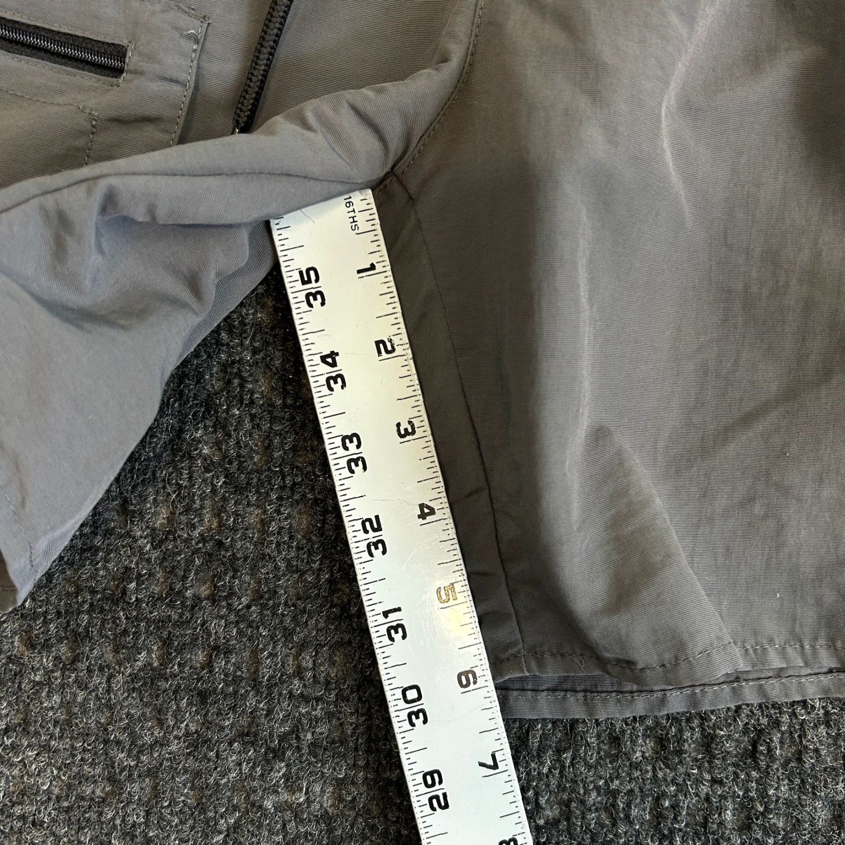 Vintage LIRA Mens Cargo Shorts Gray M Elastic Waist Drawstring 6" Inseam Multi Pocket Size US 31 - 5 Thumbnail